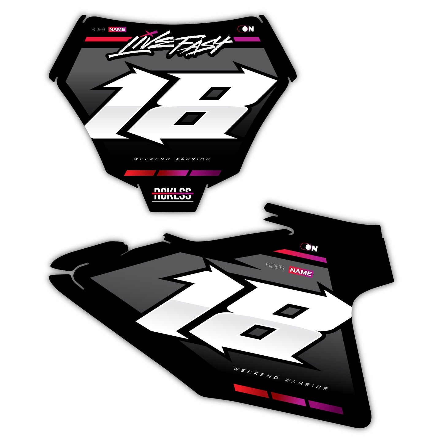 Front & Side Number Plate Graphics Kit - Fits GasGas MC 85, MC 125, MC 250F, MC 450F, EX 250F, EX 300, EC 250, EC 300