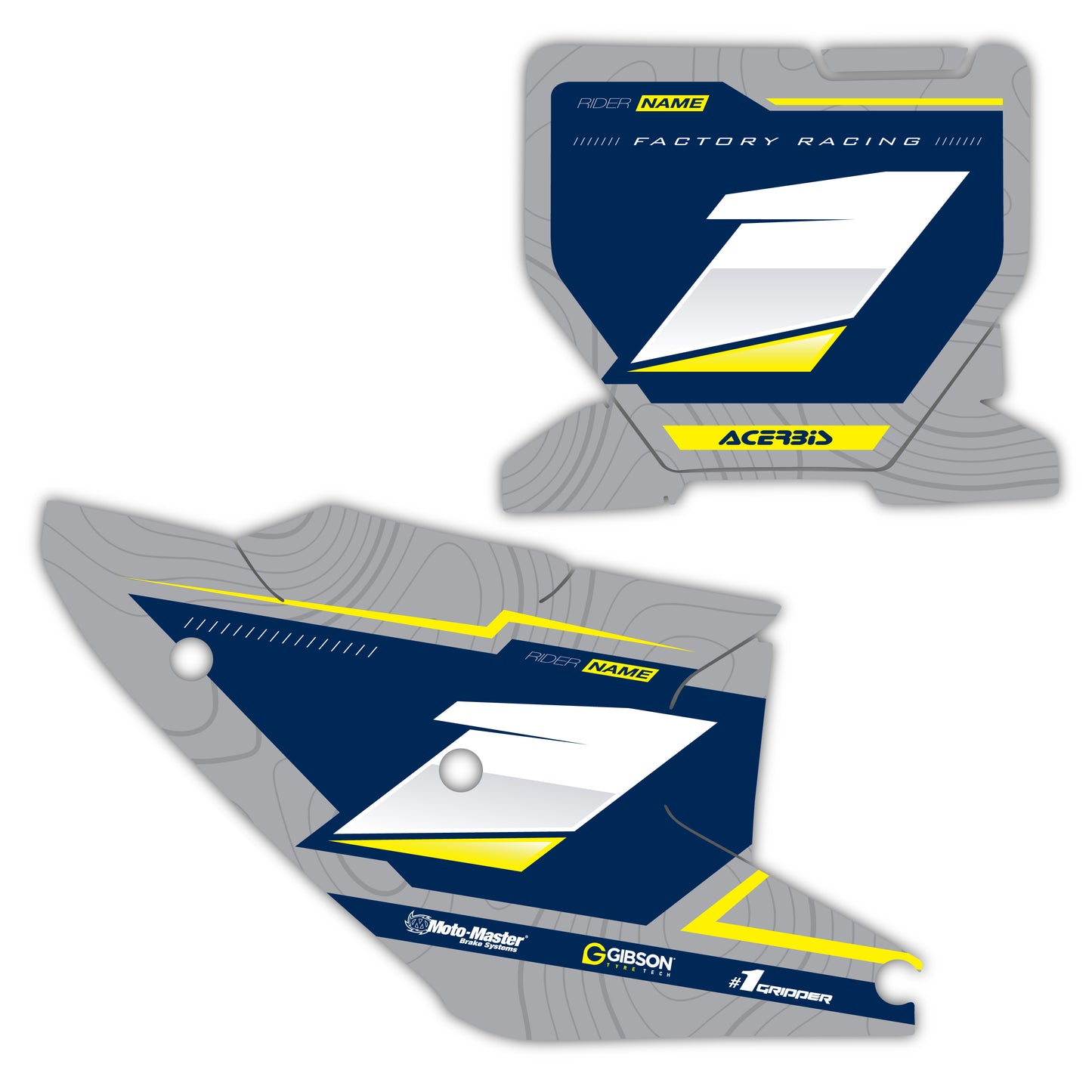 Front & Side Number Plate Graphics Kit - Fits Husqvarna TC 85, TC 125, FC 250, FC 350, FC 450, TE 300, FE 250, FE 350, FE 501