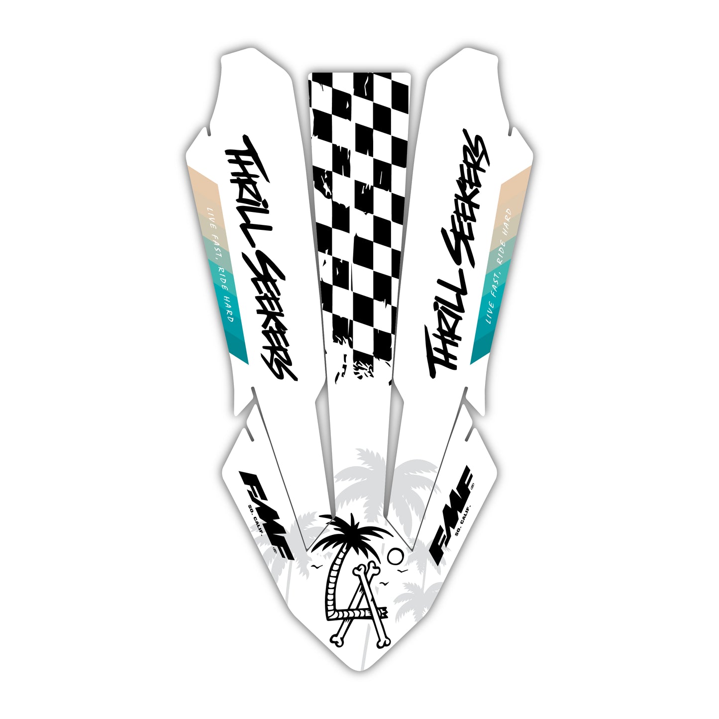 Front Fender Graphics Kit - Fits KTM SX50, SX65, SX85, 125 SX, 250 SX-F, 350 SX-F, 450 SX-F, 250 EXC-F, 300 EXC, 500 EXC-F