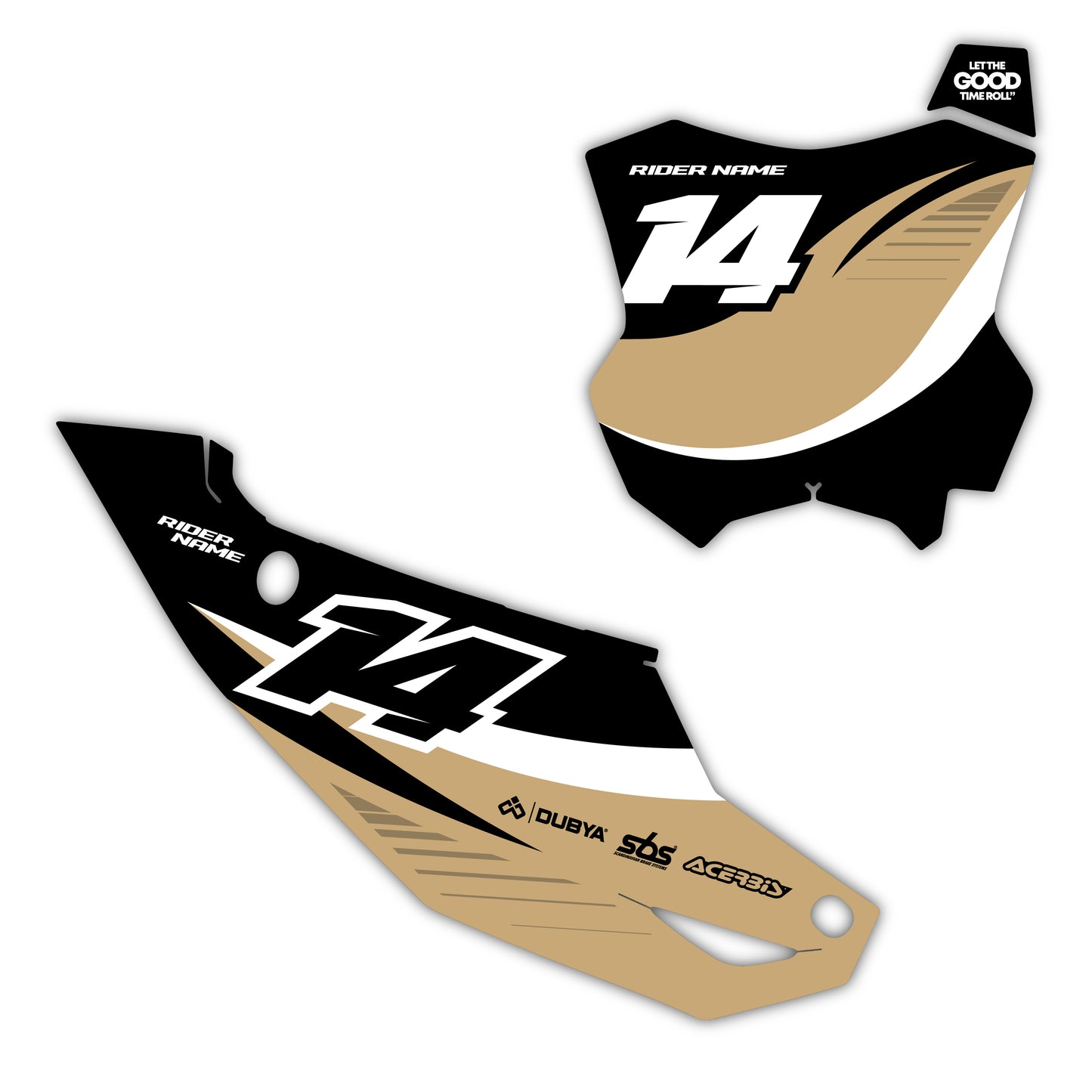 Front & Side Number Plate Graphics Kit - Fits Kawasaki KX65, KX85, KX250, KX250F, KX450F, KX450X