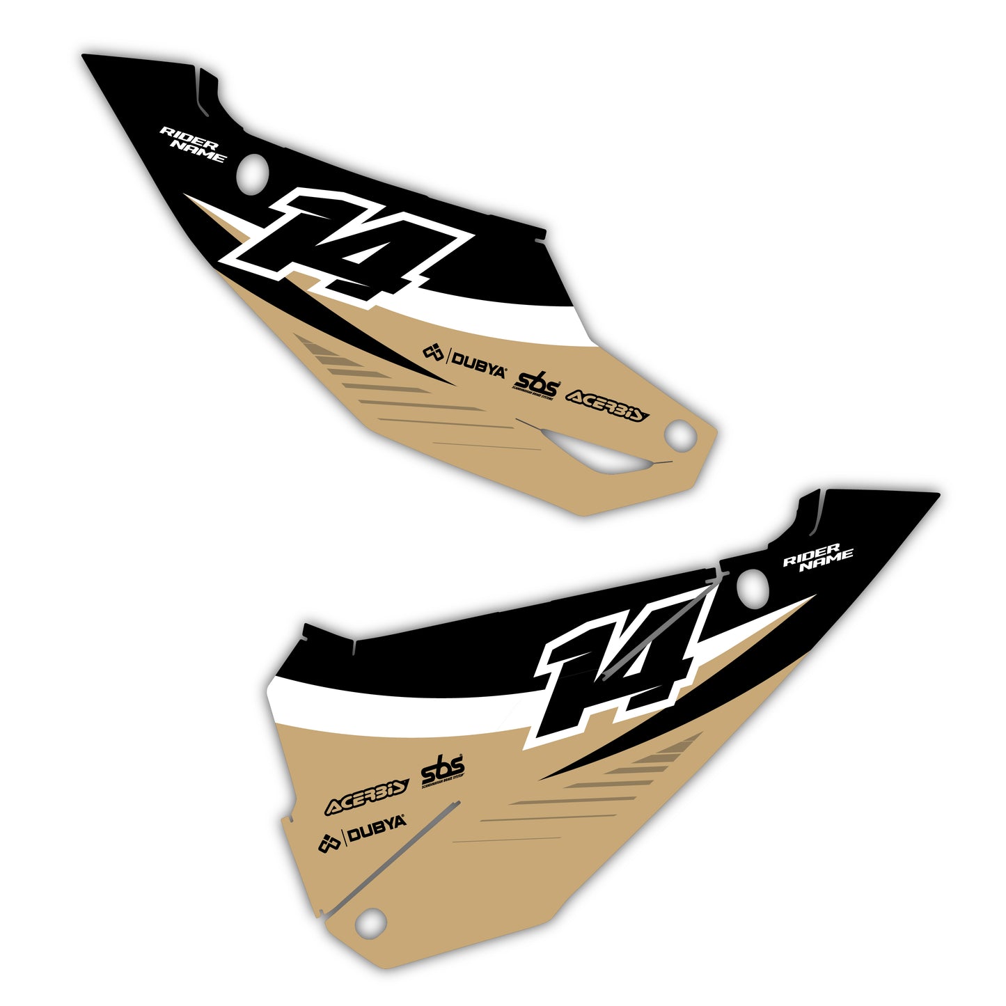 Side Number Plate Graphics Kit - Fits Kawasaki KX65, KX85, KX250, KX250F, KX450F, KX450X