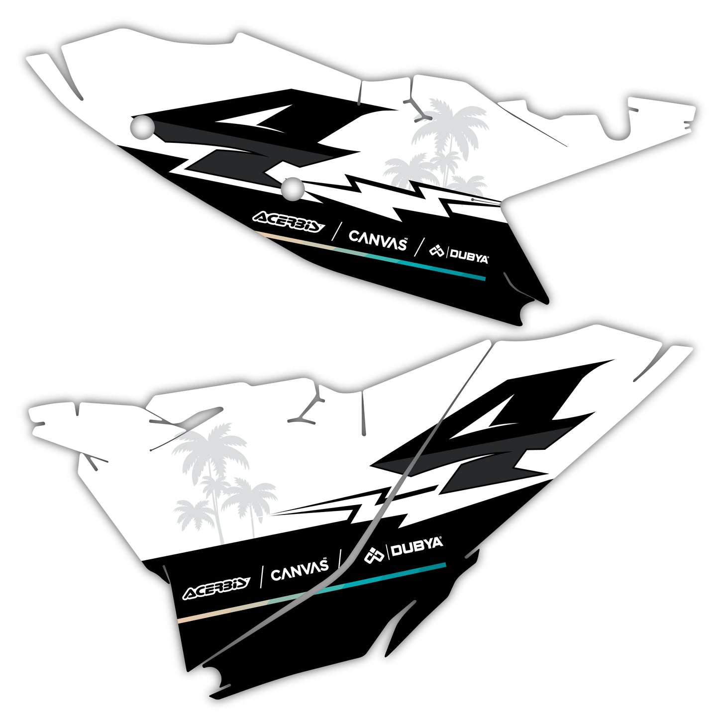 Side Number Plate Graphics Kit - Fits KTM SX50, SX65, SX85, 125 SX, 250 SX-F, 350 SX-F, 450 SX-F, 250 EXC-F, 300 EXC, 500 EXC-F