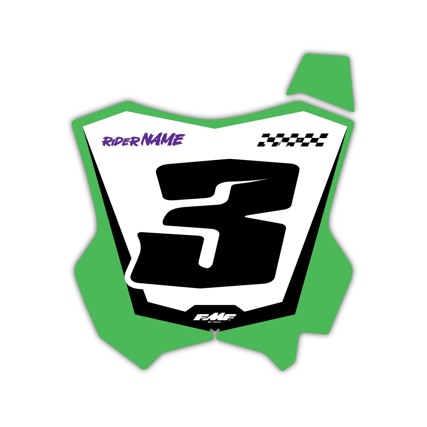 Front Number Plate Graphics Kit - Fits Kawasaki KX65, KX85, KX250, KX250F, KX450F, KX450X