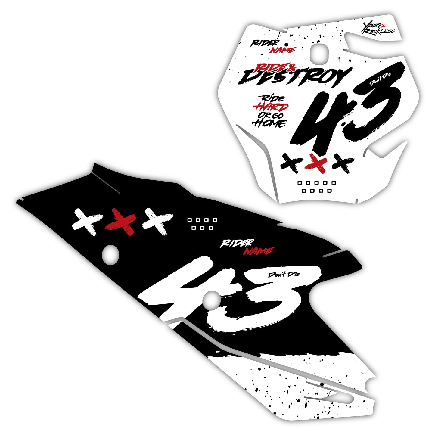 Front & Side Number Plate Graphics Kit - Fits GasGas MC 85, MC 125, MC 250F, MC 450F, EX 250F, EX 300, EC 250, EC 300