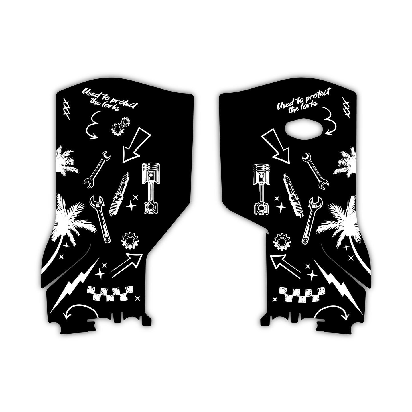 Lower Fork Guard Graphics Kit - Fits KTM SX50, SX65, SX85, 125 SX, 250 SX-F, 350 SX-F, 450 SX-F, 250 EXC-F, 300 EXC, 500 EXC-F