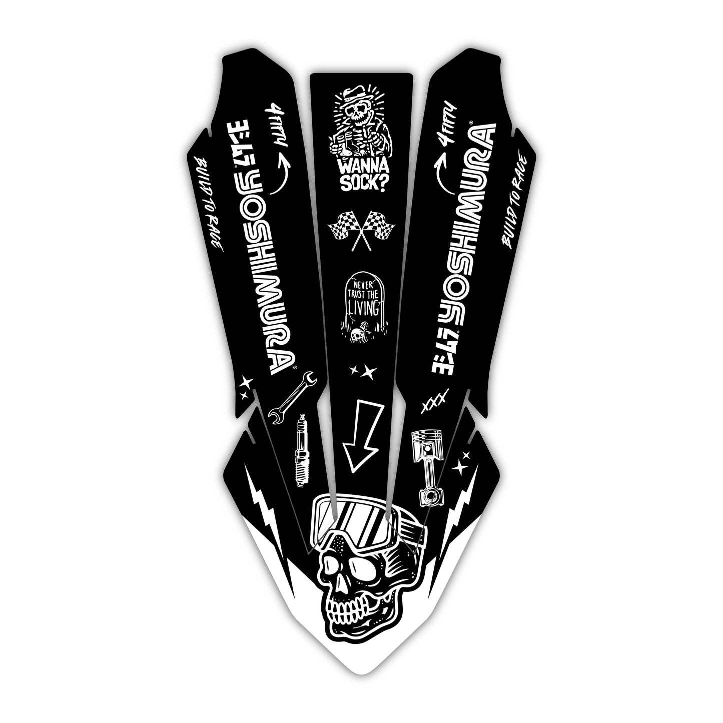 Front Fender Graphics Kit - Fits KTM SX50, SX65, SX85, 125 SX, 250 SX-F, 350 SX-F, 450 SX-F, 250 EXC-F, 300 EXC, 500 EXC-F