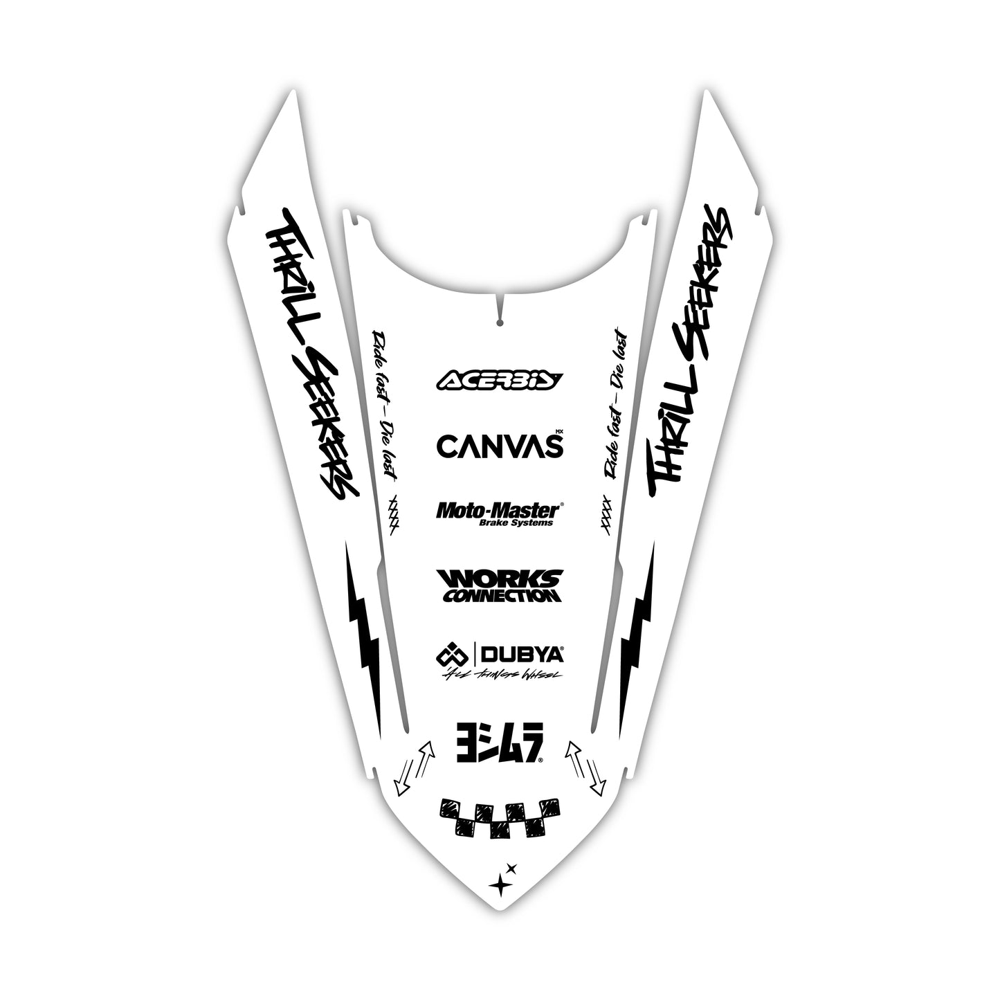Rear Fender Graphics Kit - Fits KTM SX50, SX65, SX85, 125 SX, 250 SX-F, 350 SX-F, 450 SX-F, 250 EXC-F, 300 EXC, 500 EXC-F