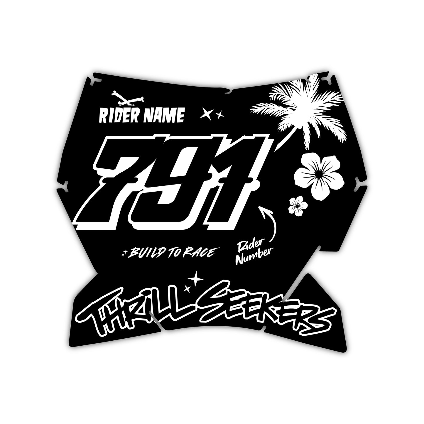 Front Number Plate Graphics Kit - Fits KTM SX50, SX65, SX85, 125 SX, 250 SX-F, 350 SX-F, 450 SX-F, 250 EXC-F, 300 EXC, 500 EXC-F