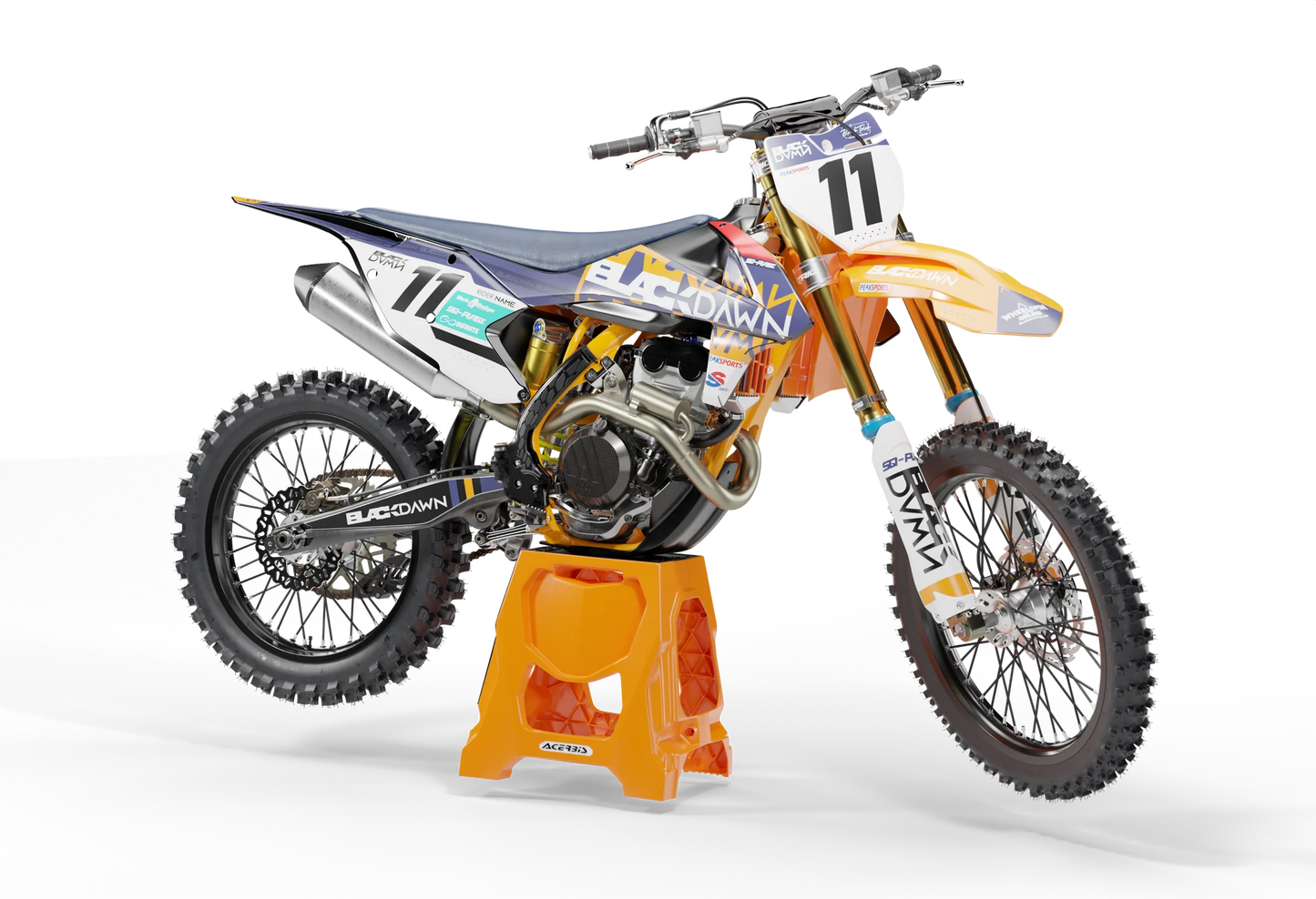 KTM Black Dawn Graphics Kit - SX50 SX65 SX85 SX SXF EXC XC EXCF Six Days 125+
