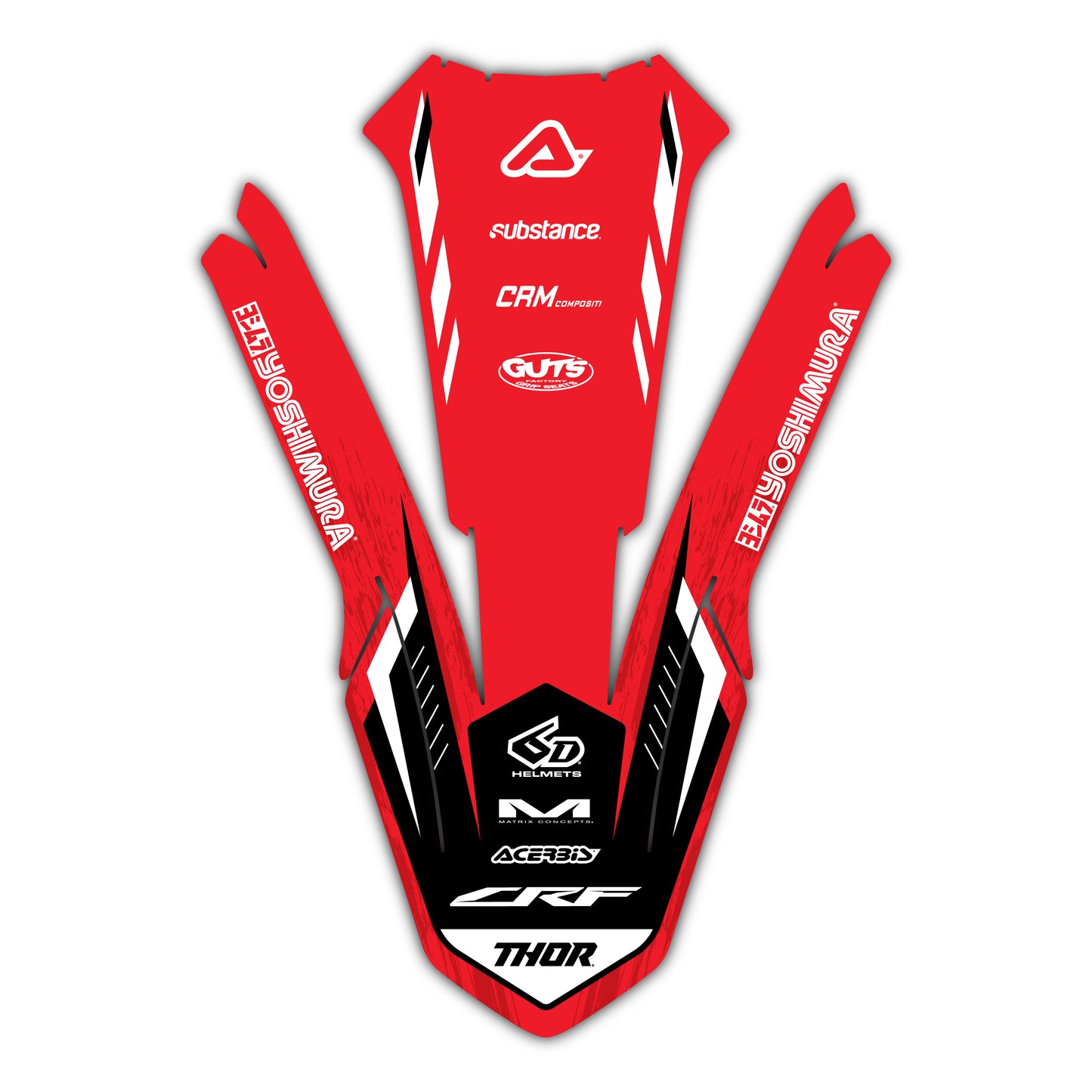 Front Fender Graphics Kit - Fits Honda CRF250R, CRF450R, CRF450RX, CR125, CR250
