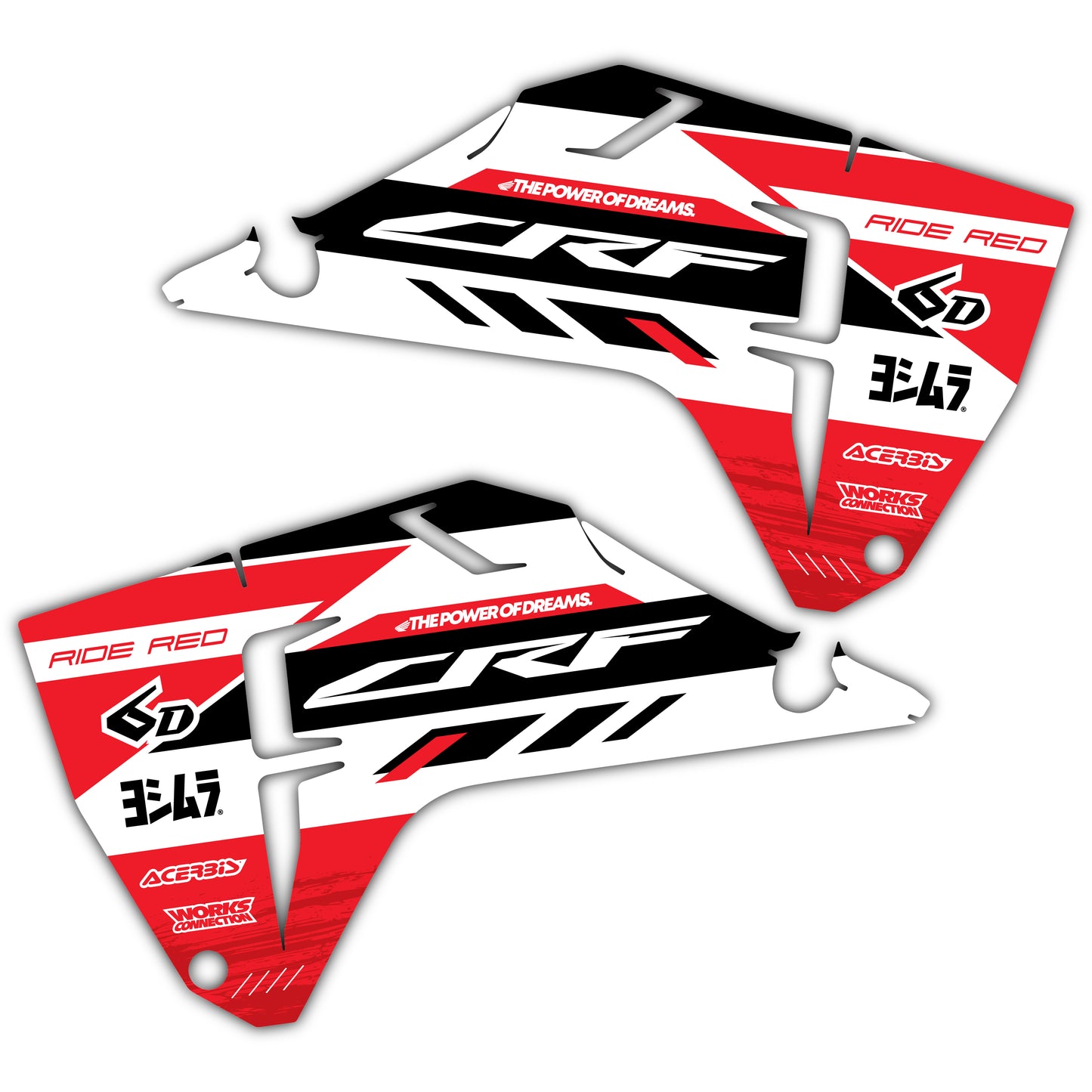 Radiator Shroud Graphics Kit - Fits Honda CRF250R, CRF450R, CRF450RX, CR125, CR250