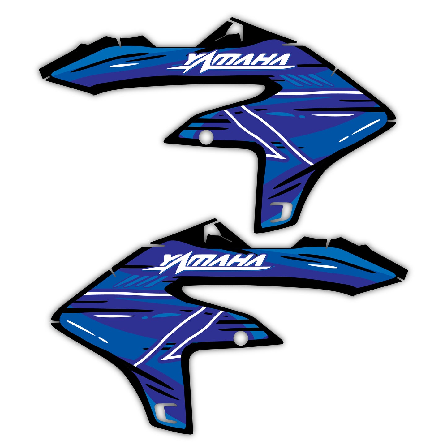 Radiator Shroud Graphics Kit - Fits Yamaha YZ125, YZ250, YZ250F, YZ450F, WR250F, WR450F