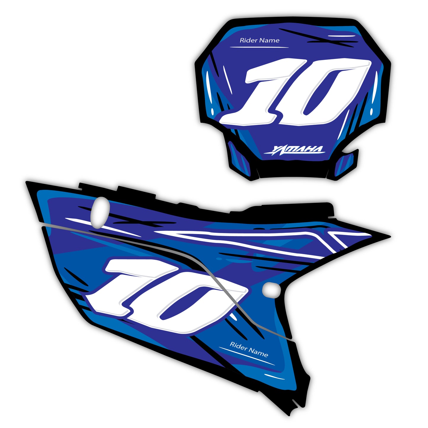 Front & Side Number Plate Graphics Kit - Fits Yamaha YZ125, YZ250, YZ250F, YZ450F, WR250F, WR450F