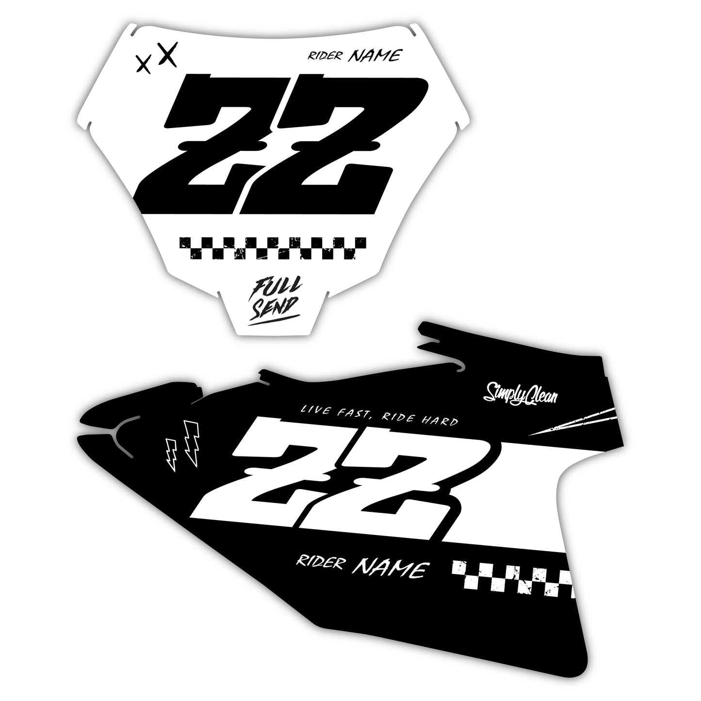 Front & Side Number Plate Graphics Kit - Fits GasGas MC 85, MC 125, MC 250F, MC 450F, EX 250F, EX 300, EC 250, EC 300