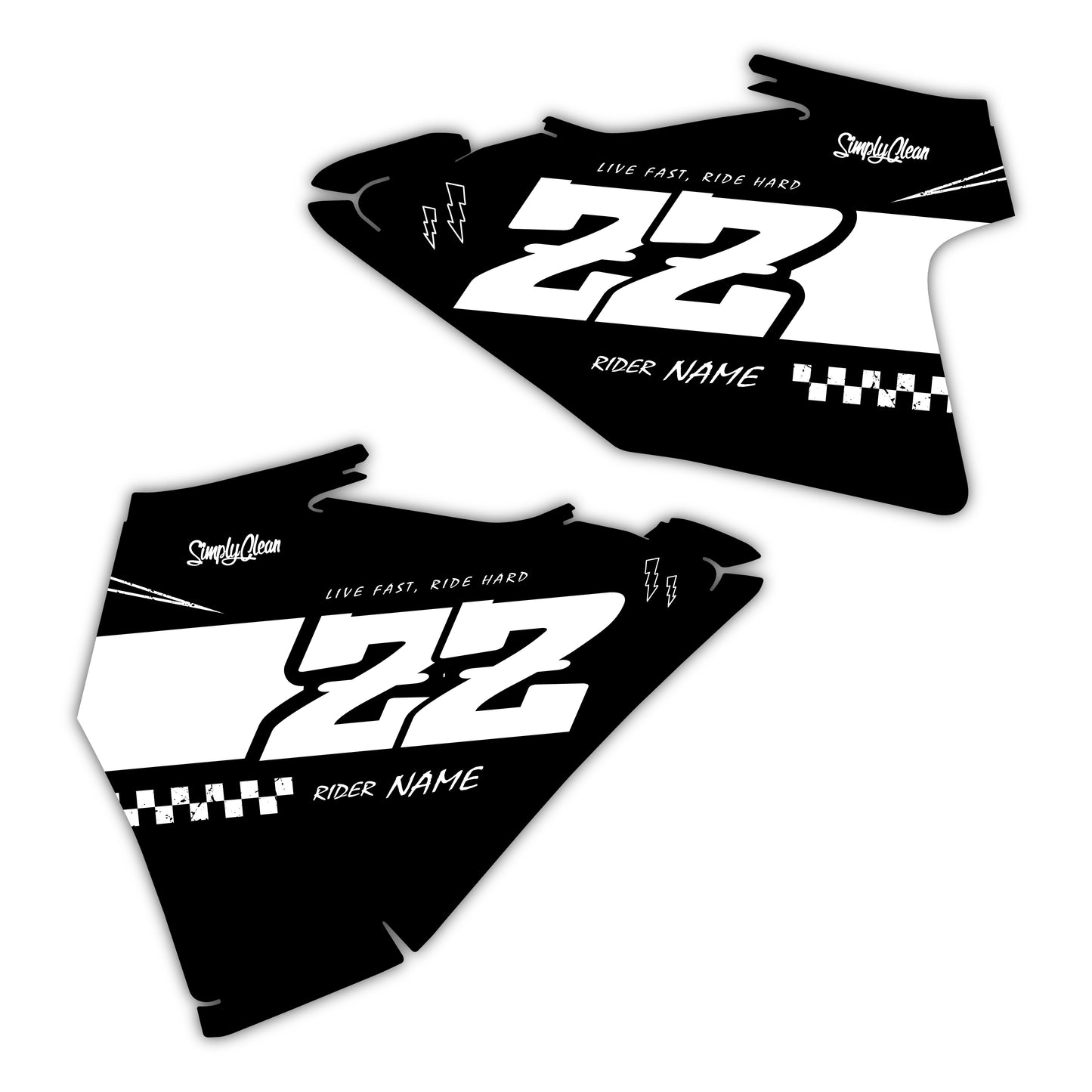 Side Number Plate Graphics Kit - Fits GasGas MC 85, MC 125, MC 250F, MC 450F, EX 250F, EX 300, EC 250, EC 300