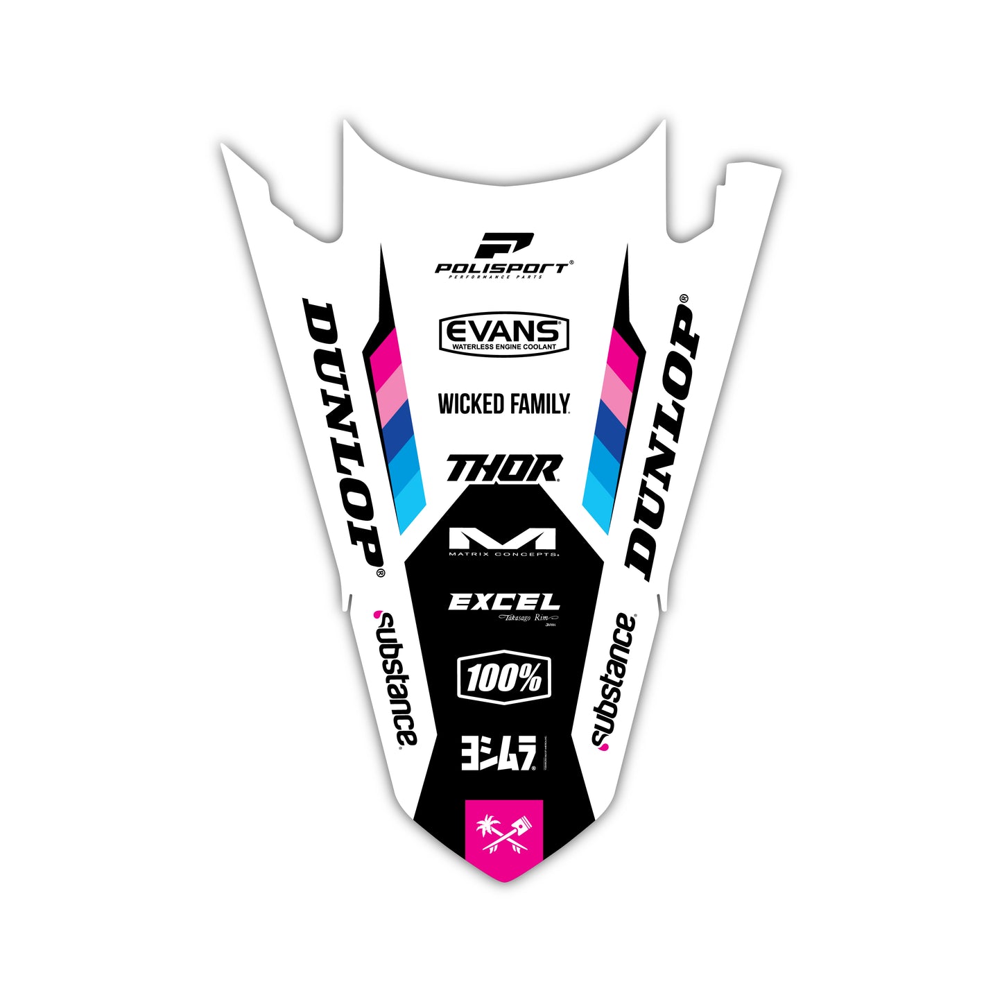 Rear Fender Graphics Kit - Fits Yamaha YZ125, YZ250, YZ250F, YZ450F, WR250F, WR450F