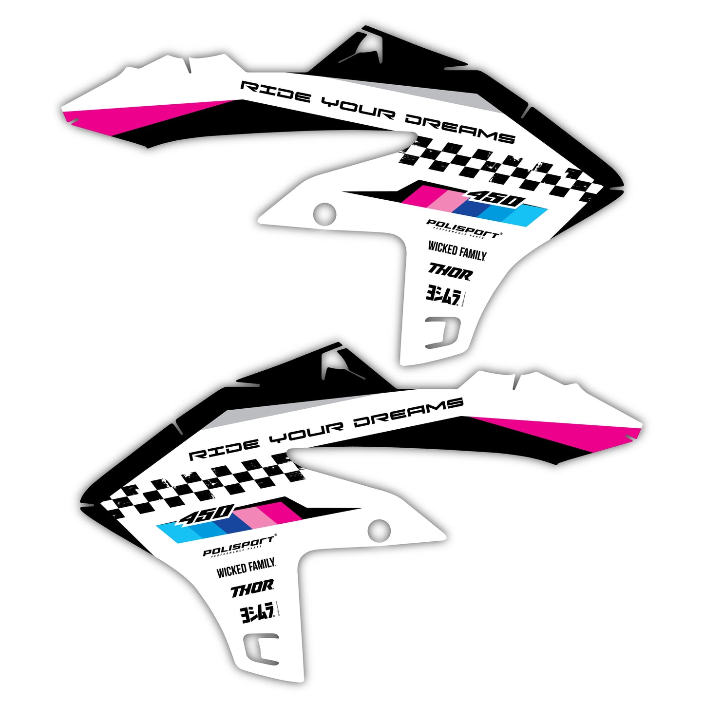 Radiator Shroud Graphics Kit - Fits Yamaha YZ125, YZ250, YZ250F, YZ450F, WR250F, WR450F