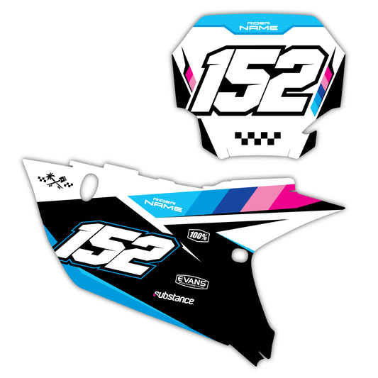 Front & Side Number Plate Graphics Kit - Fits Yamaha YZ125, YZ250, YZ250F, YZ450F, WR250F, WR450F