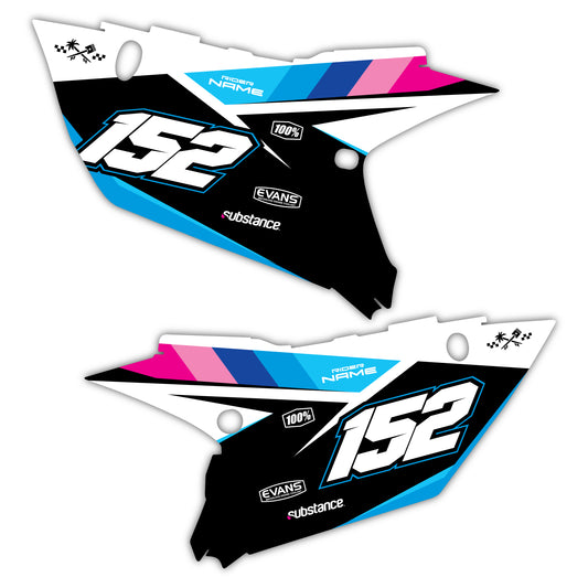 Side Number Plate Graphics Kit - Fits Yamaha YZ125, YZ250, YZ250F, YZ450F, WR250F, WR450F