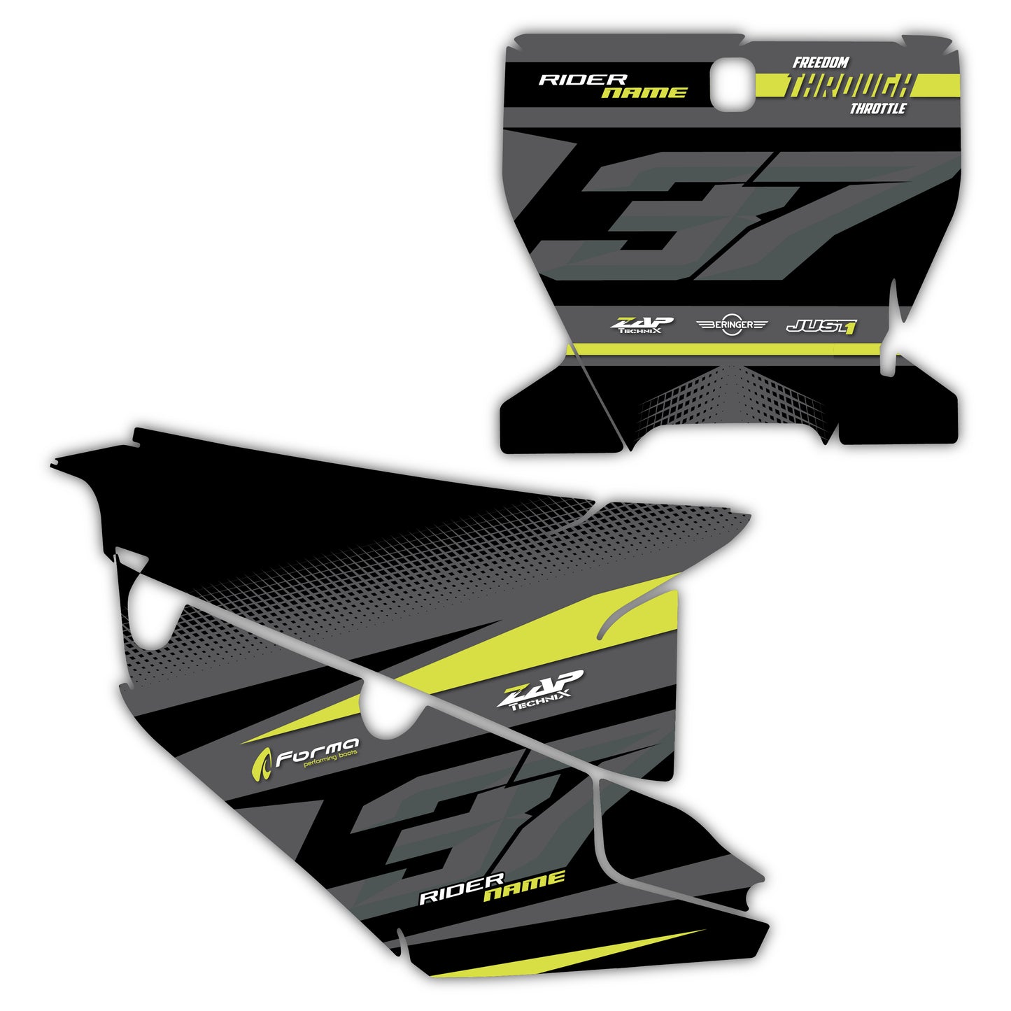 Front & Side Number Plate Graphics Kit - Fits Husqvarna TC 85, TC 125, FC 250, FC 350, FC 450, TE 300, FE 250, FE 350, FE 501