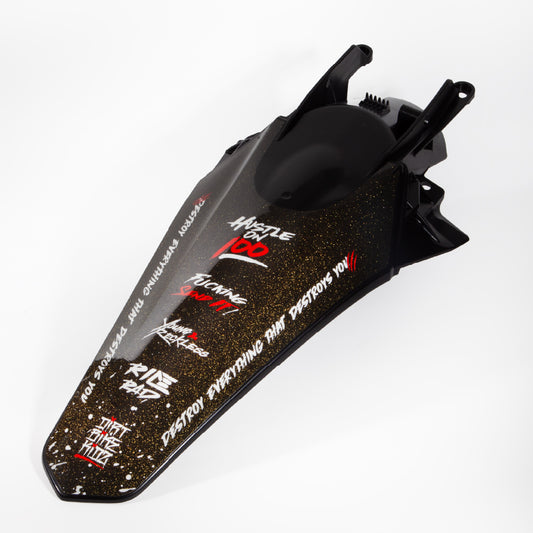 Polisport GasGas Rear Fender Plastic with Orion Gold Graphic Fitted MC MCF EC ECF 2021 – 2023, Black