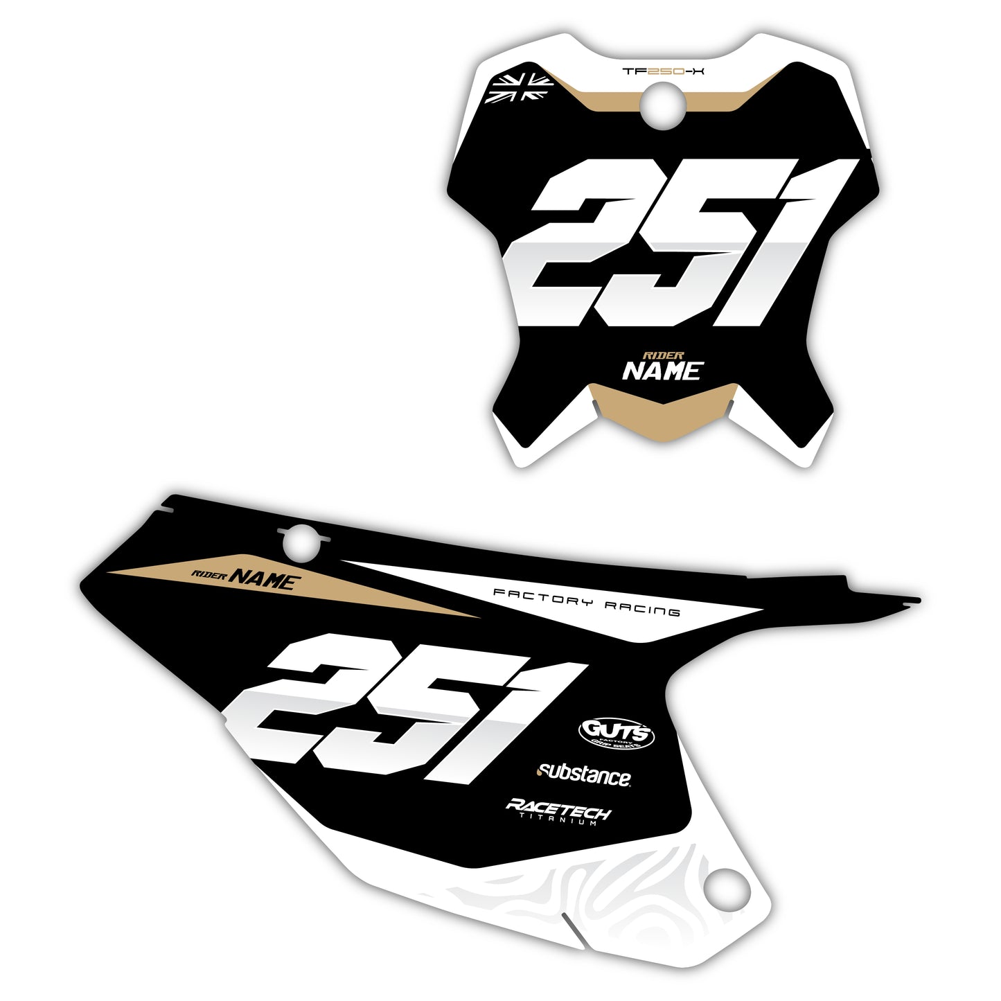 Front & Side Number Plate Graphics Kit - Fits Triumph TF 250-X, TF 450-X