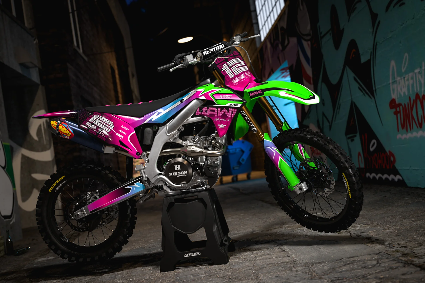 Kawasaki Disco Graphics Kit - KX65 KX85 KLX110 KX125 KX250 KX250F KX450F