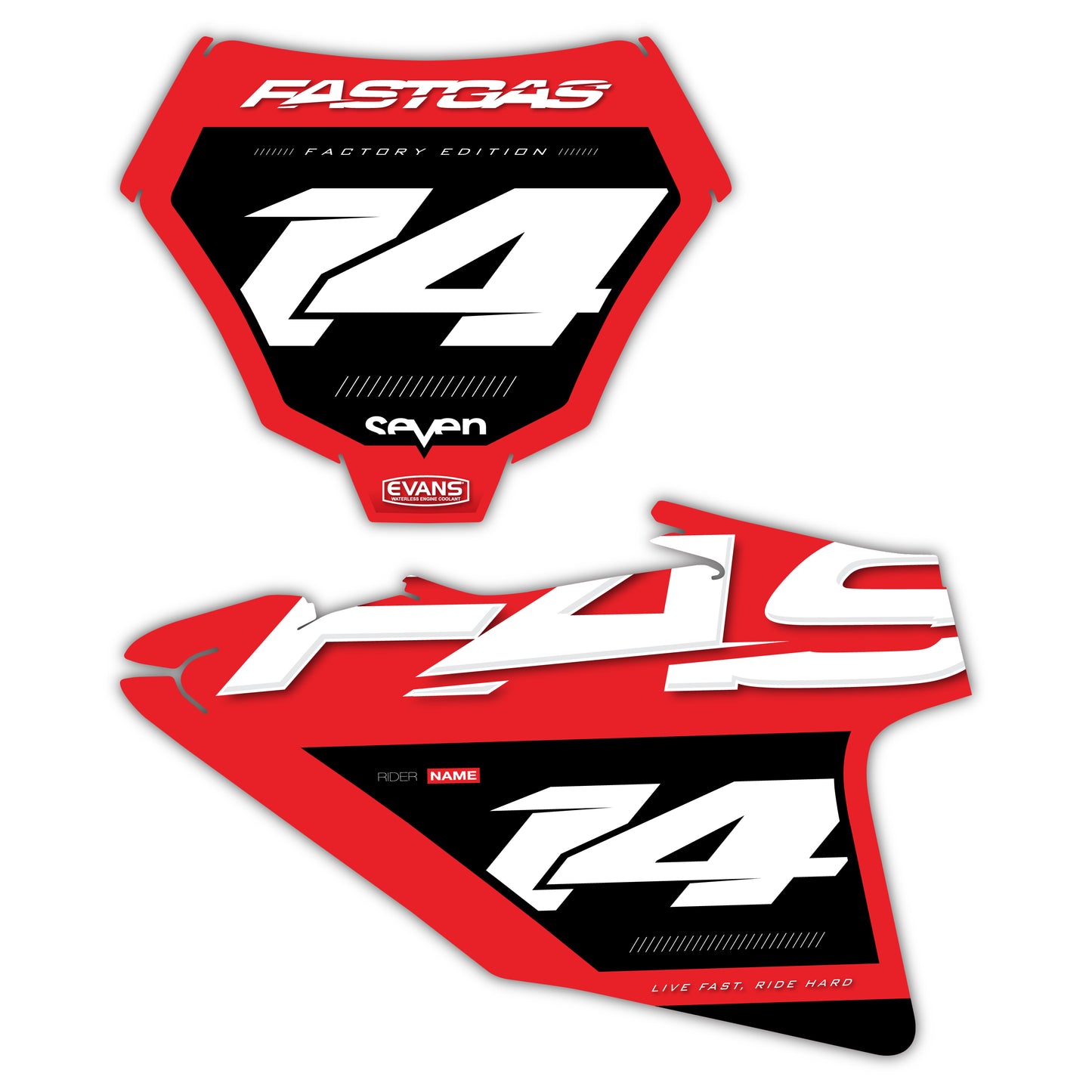 Front & Side Number Plate Graphics Kit - Fits GasGas MC 85, MC 125, MC 250F, MC 450F, EX 250F, EX 300, EC 250, EC 300