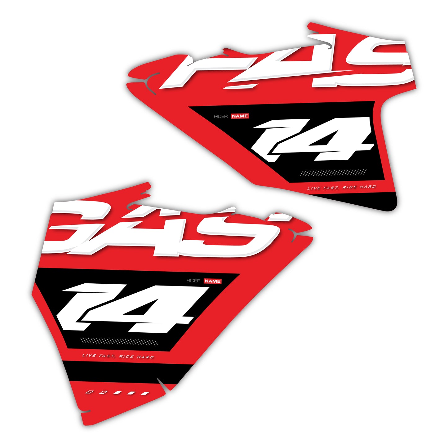 Side Number Plate Graphics Kit - Fits GasGas MC 85, MC 125, MC 250F, MC 450F, EX 250F, EX 300, EC 250, EC 300
