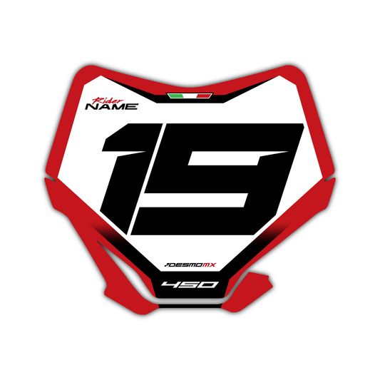 Front Number Plate Graphics Kit - Fits Ducati Desmo 250 MX 450 MX