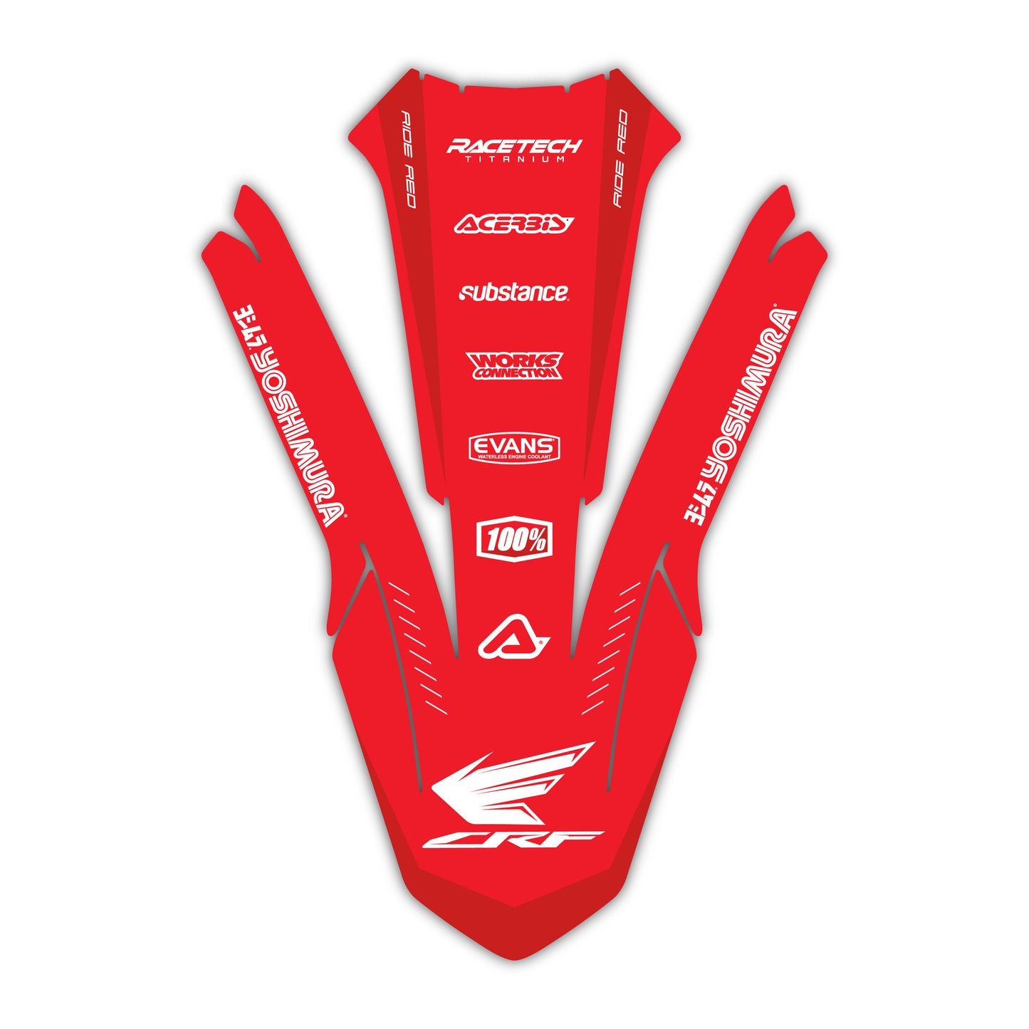 Front Fender Graphics Kit - Fits Honda CRF250R, CRF450R, CRF450RX, CR125, CR250