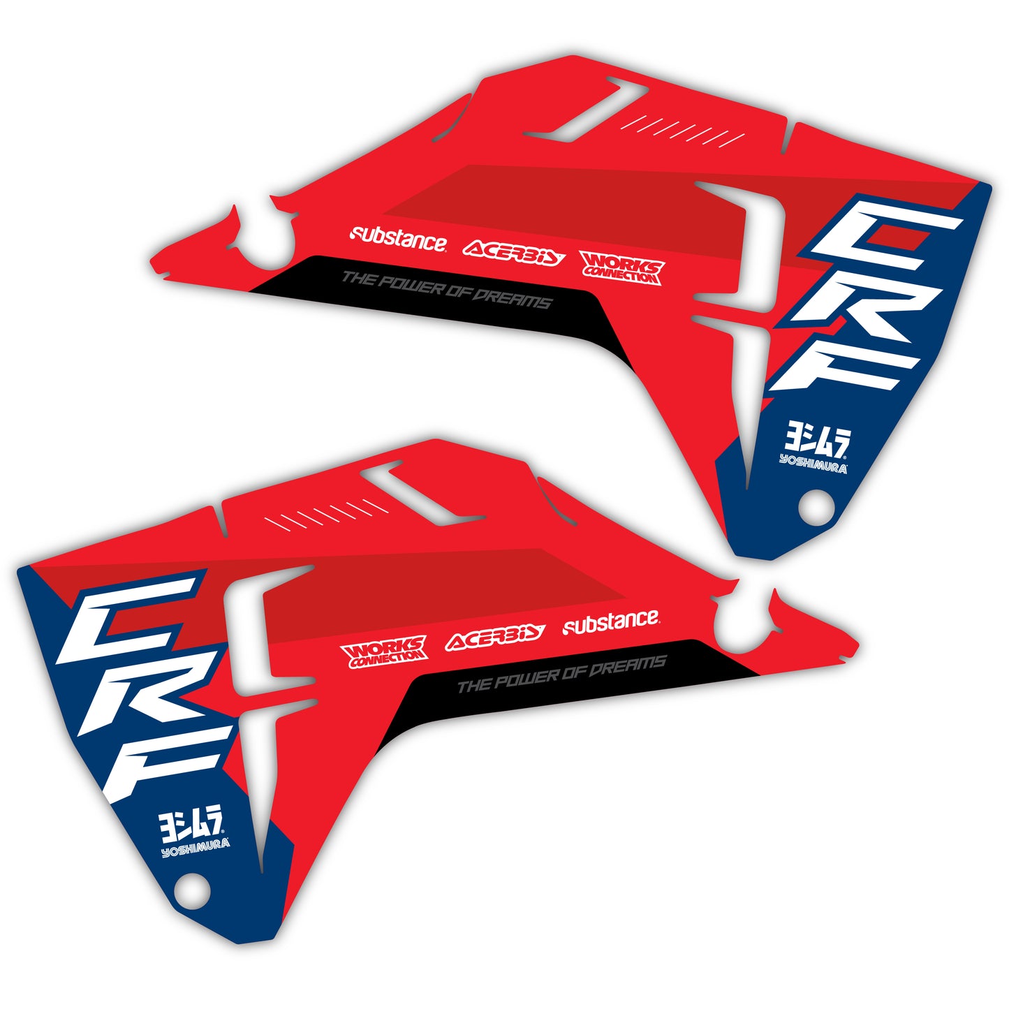 Radiator Shroud Graphics Kit - Fits Honda CRF250R, CRF450R, CRF450RX, CR125, CR250