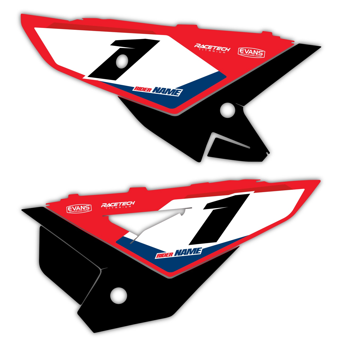 Side Number Plate Graphics Kit - Fits Honda CRF250R, CRF450R, CRF450RX, CR125, CR250