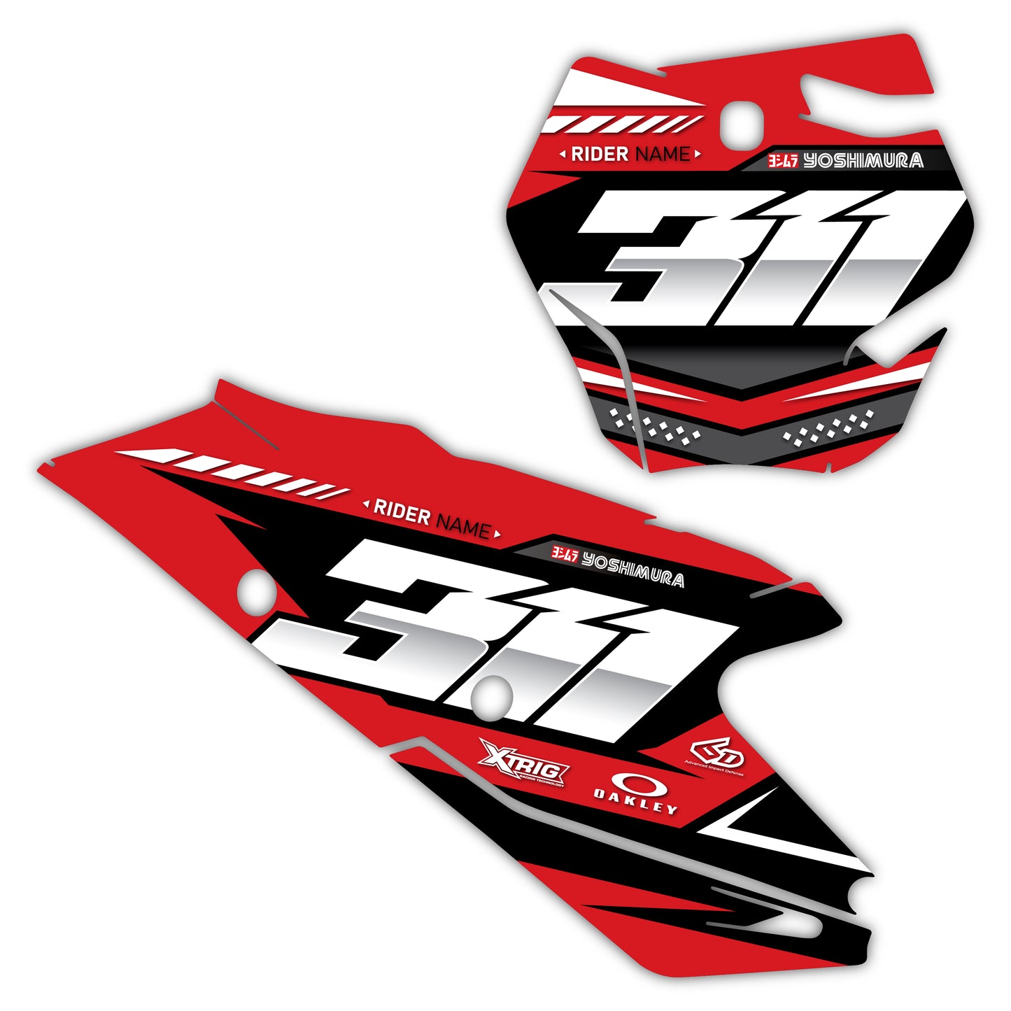 Front & Side Number Plate Graphics Kit - Fits GasGas MC 85, MC 125, MC 250F, MC 450F, EX 250F, EX 300, EC 250, EC 300
