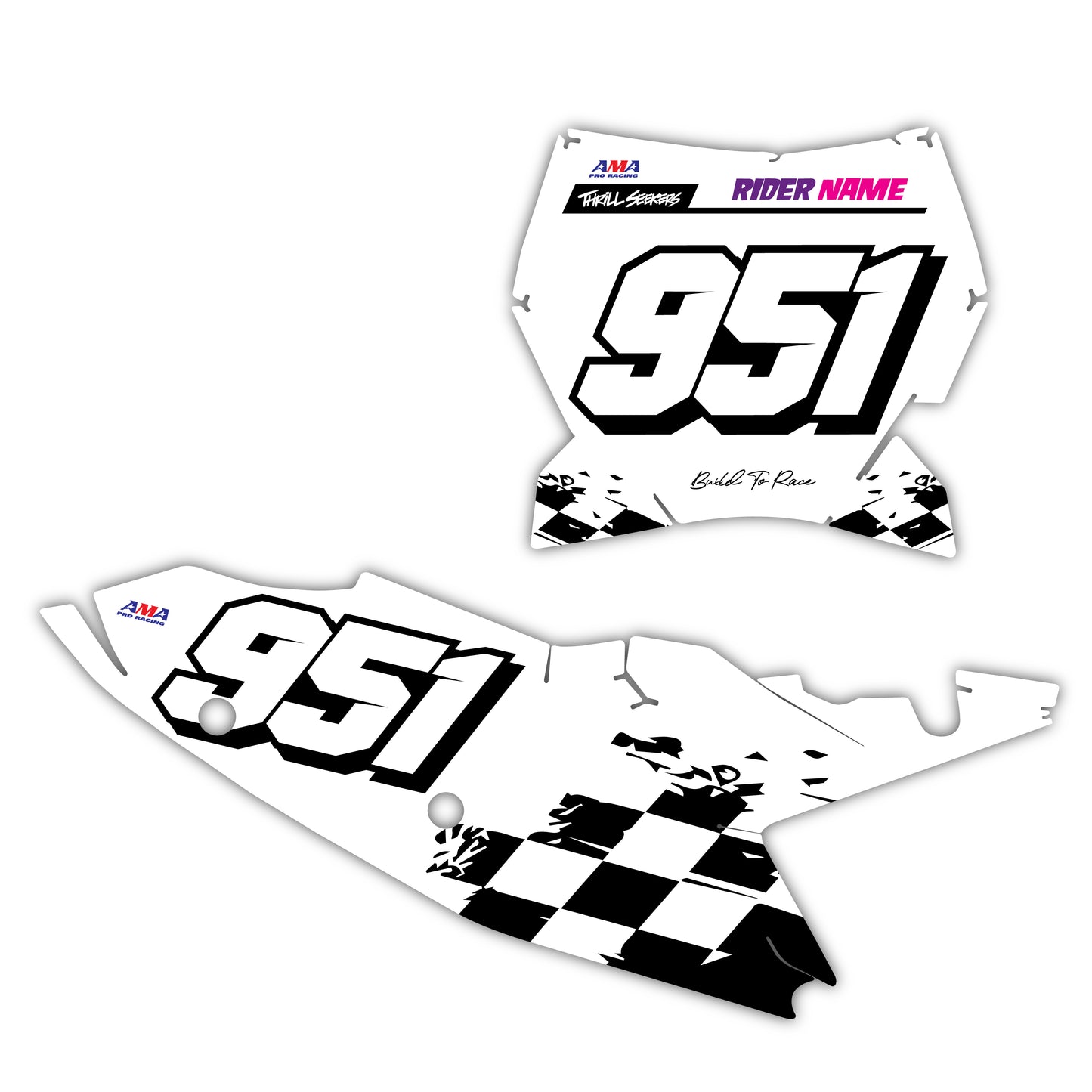 Front & Side Number Plate Graphics Kit - Fits KTM SX50, SX65, SX85, 125 SX, 250 SX-F, 350 SX-F, 450 SX-F, 250 EXC-F, 300 EXC, 500 EXC-F