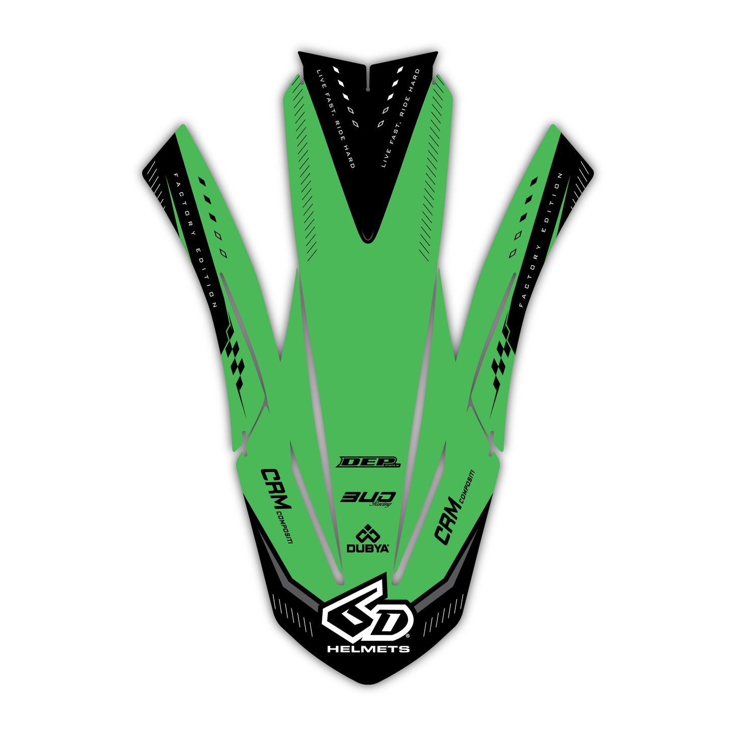 Kawasaki 2018-26 Front Fender Mudguard Plastic & Graphics Bolt-On kit - KX 250 F - KX 450 F - KX 250 X - KX 450 XC - KX 300 - KX 450 X