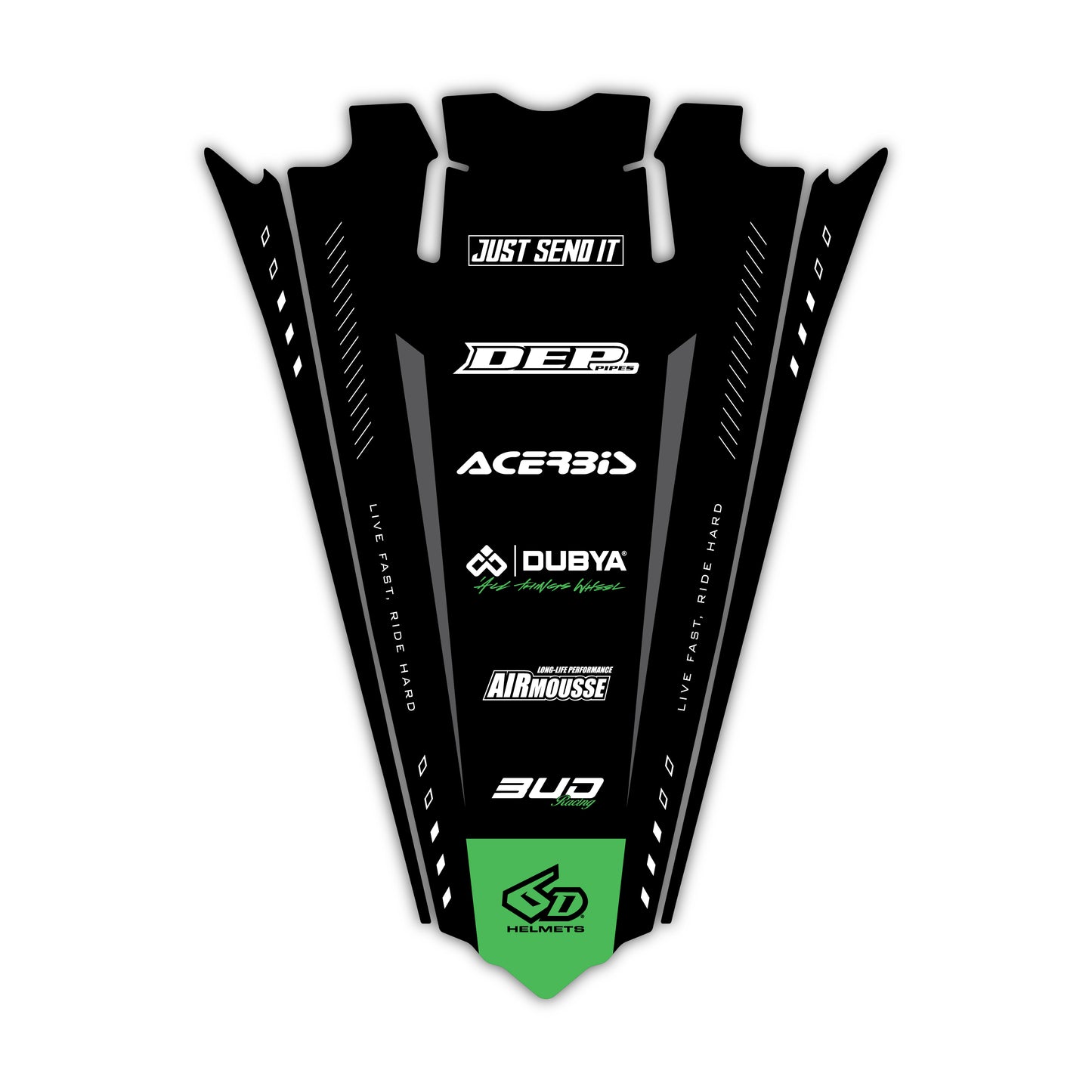 Rear Fender Graphics Kit - Fits Kawasaki KX65, KX85, KX250, KX250F, KX450F, KX450X