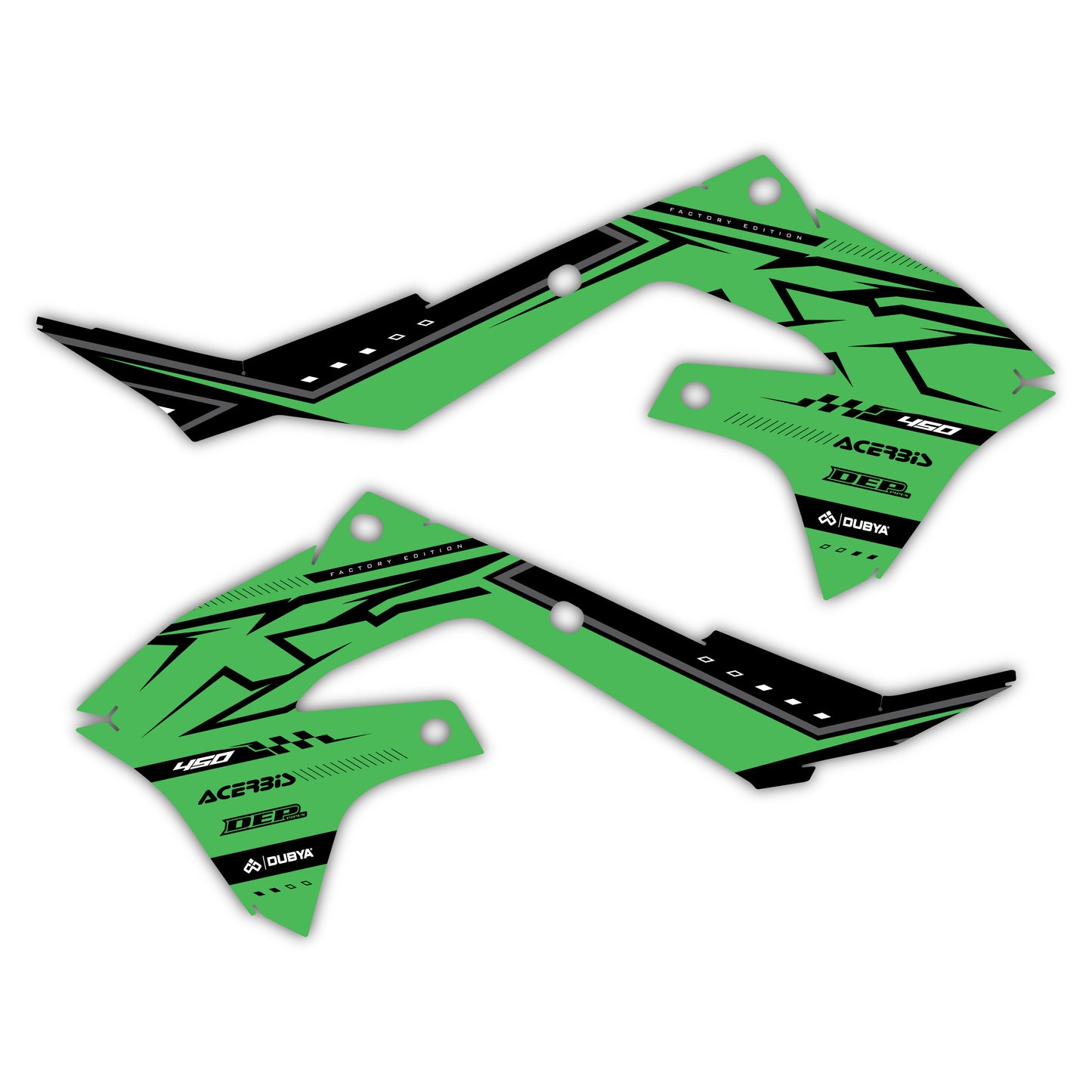 Radiator Shroud Graphics Kit - Fits Kawasaki KX65, KX85, KX250, KX250F, KX450F, KX450X