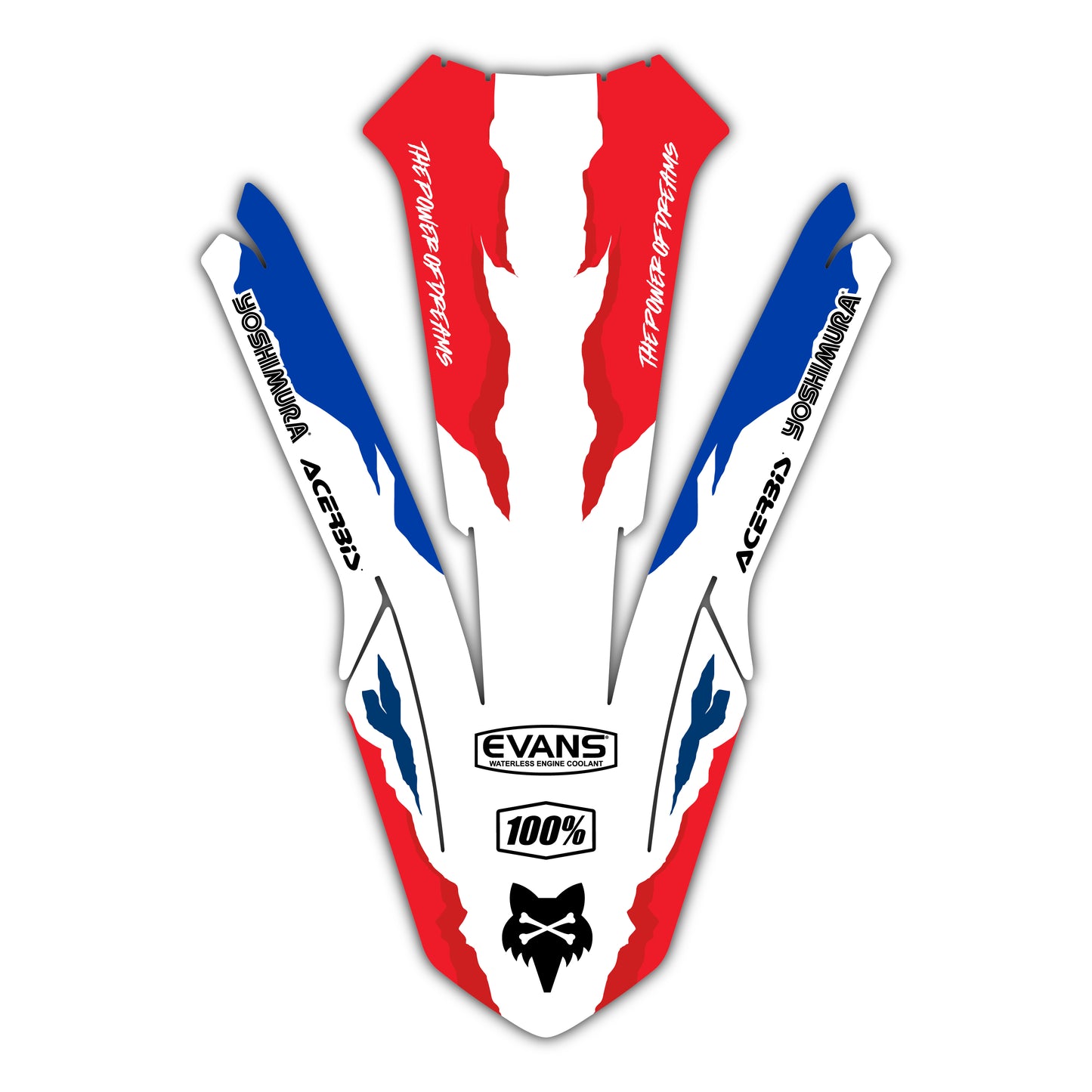 Front Fender Graphics Kit - Fits Honda CRF250R, CRF450R, CRF450RX, CR125, CR250