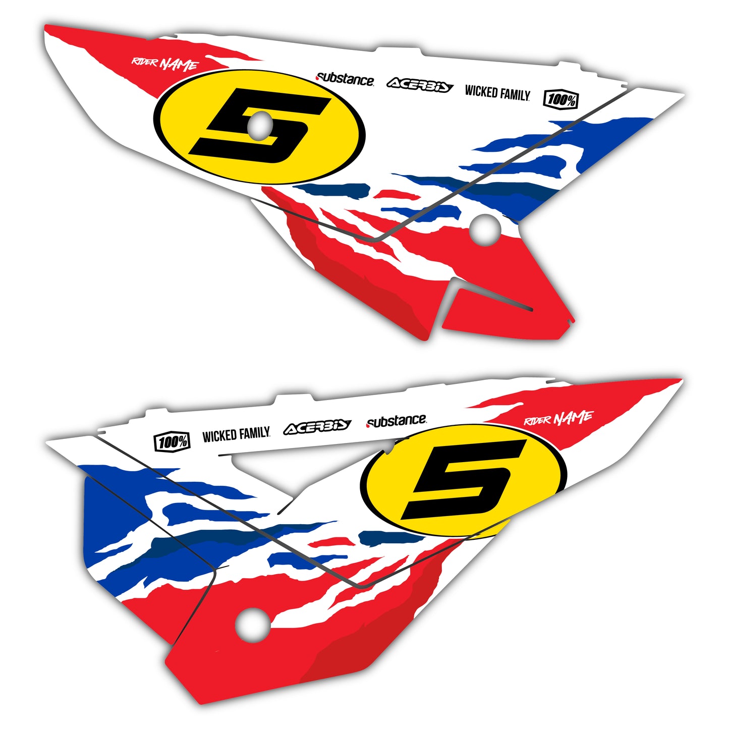 Side Number Plate Graphics Kit - Fits Honda CRF250R, CRF450R, CRF450RX, CR125, CR250