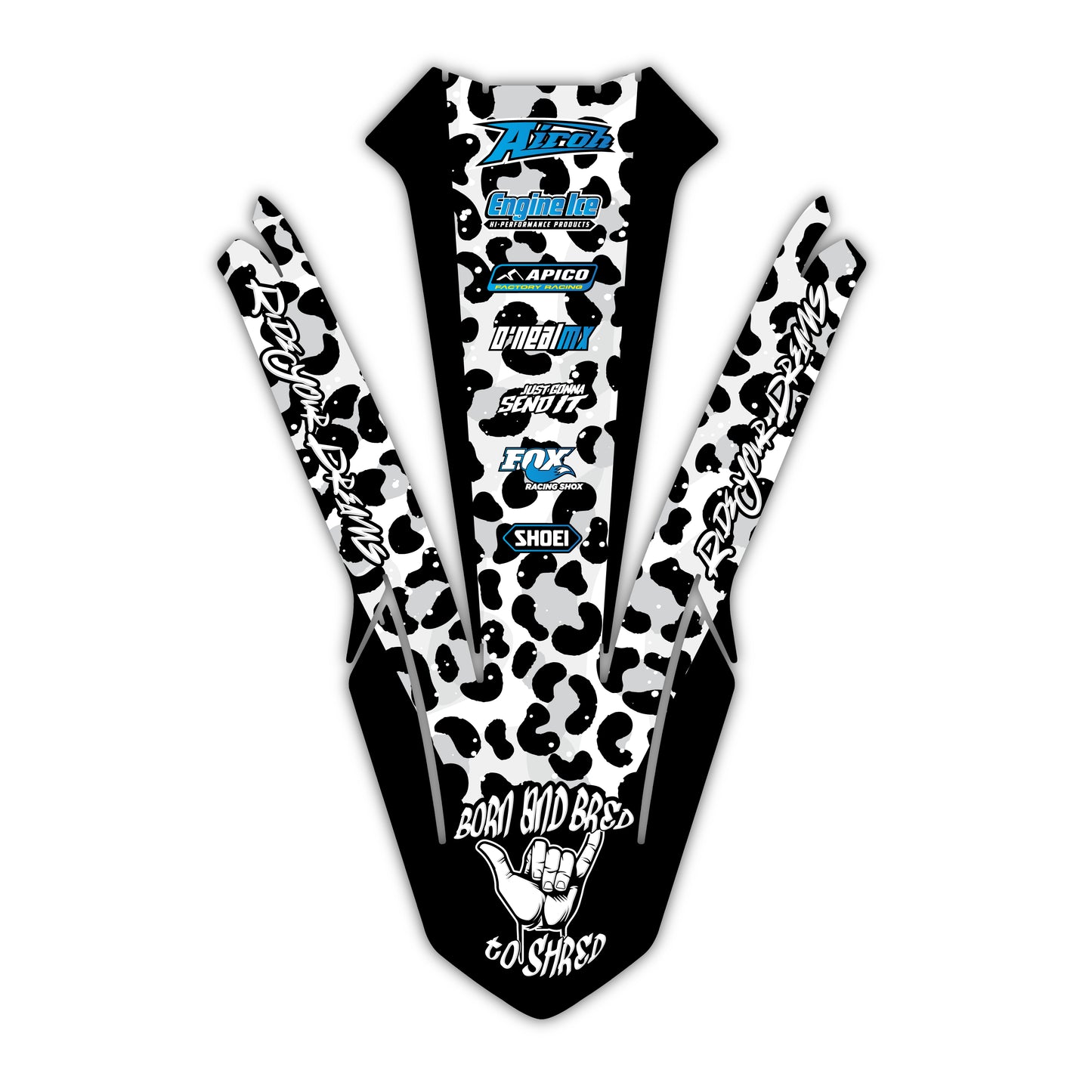 Front Fender Graphics Kit - Fits Honda CRF250R, CRF450R, CRF450RX, CR125, CR250