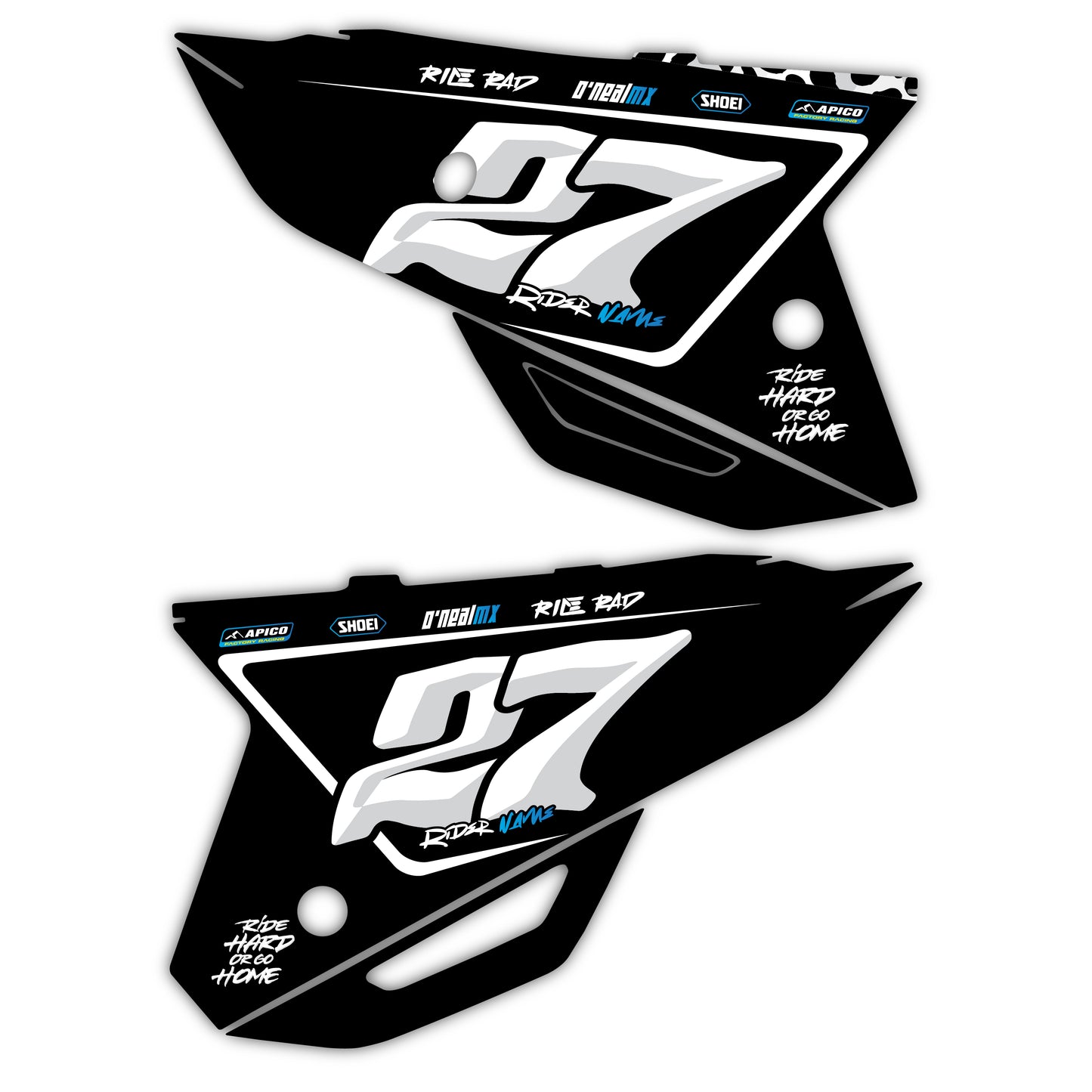 Side Number Plate Graphics Kit - Fits Honda CRF250R, CRF450R, CRF450RX, CR125, CR250