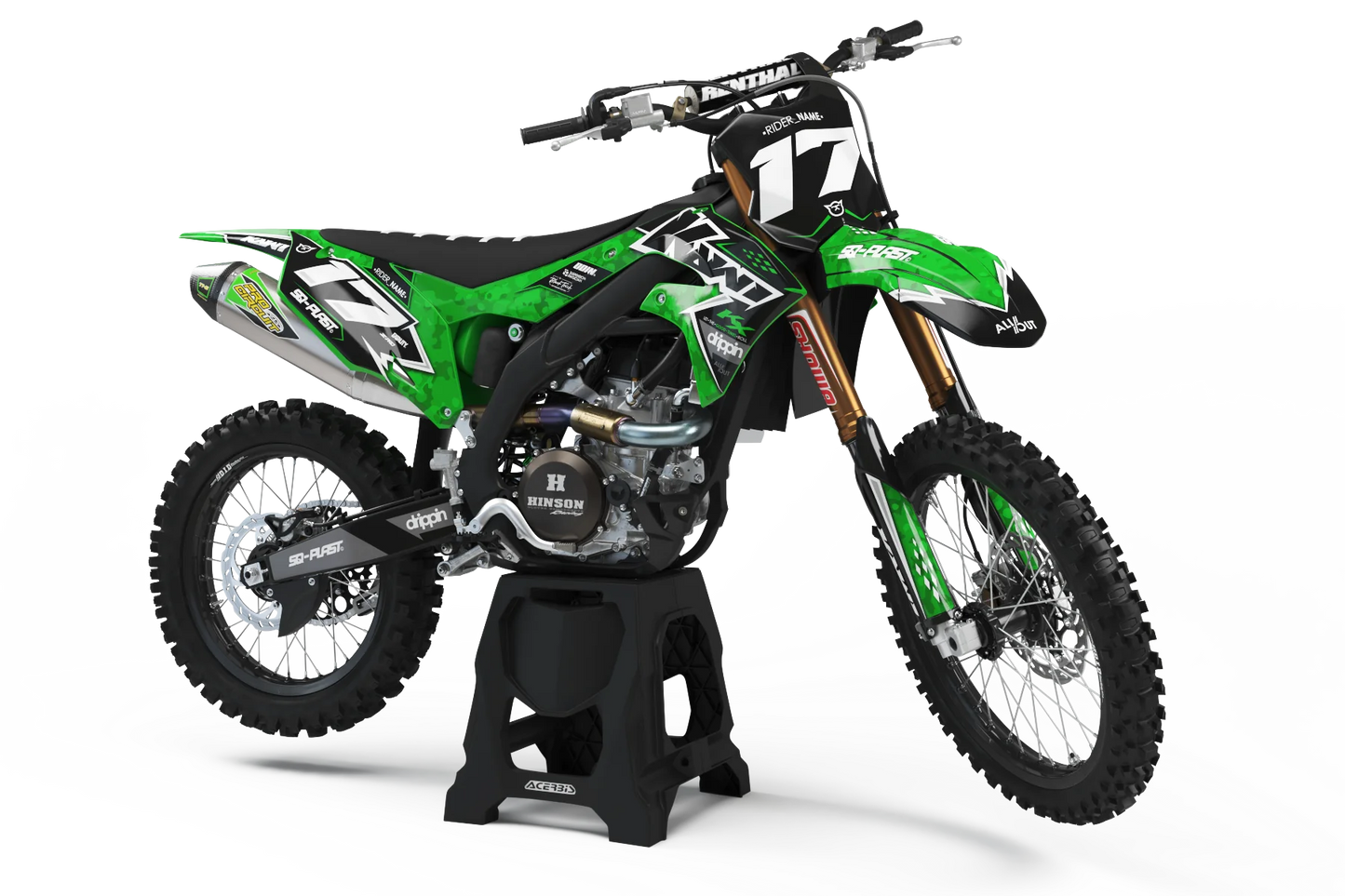Kawasaki Warfare Graphics Kit - KX65 KX85 KLX110 KX125 KX250 KX250F KX450F
