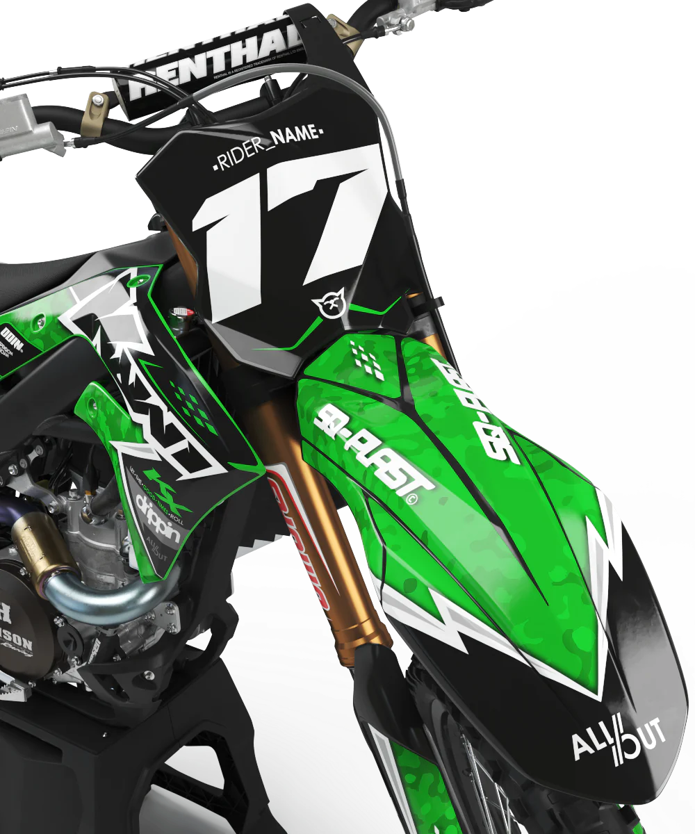 Kawasaki Warfare Graphics Kit - KX65 KX85 KLX110 KX125 KX250 KX250F KX450F