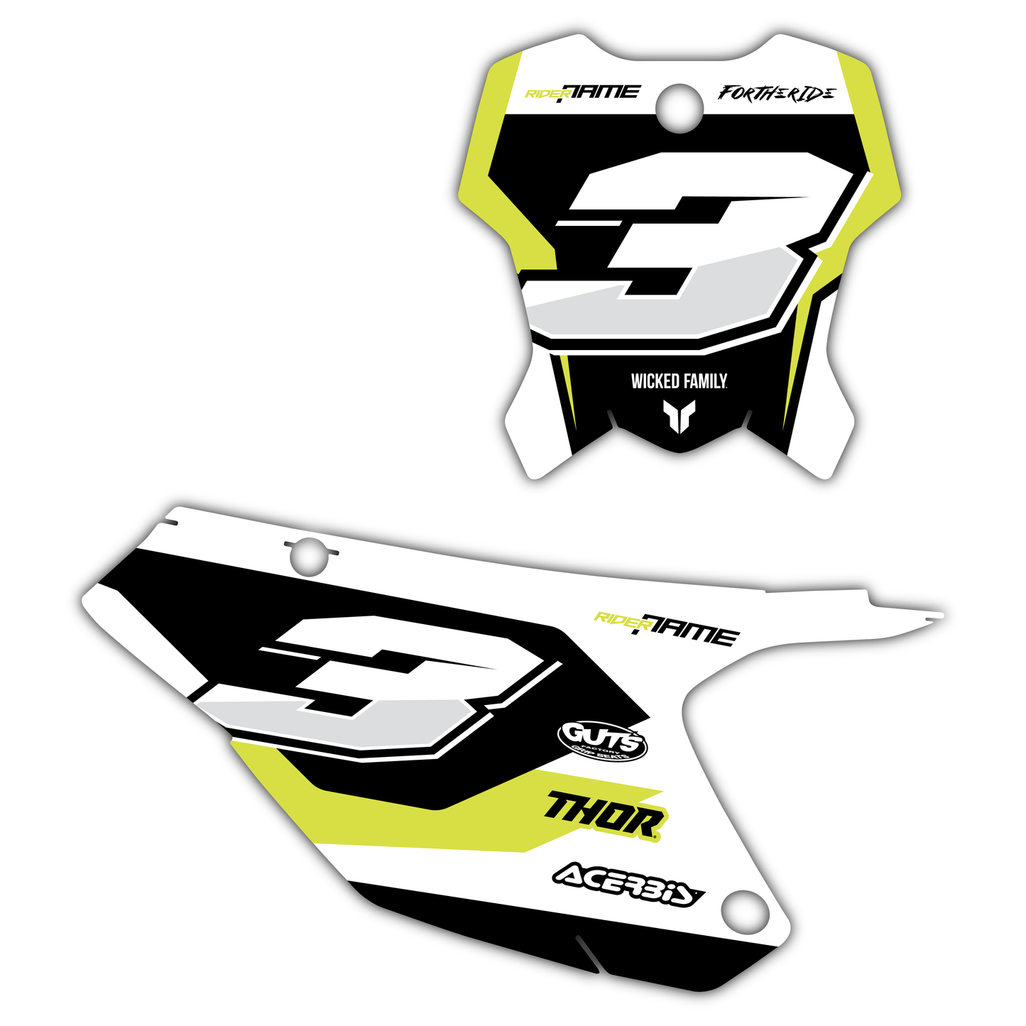 Front & Side Number Plate Graphics Kit - Fits Triumph TF 250-X, TF 450-X