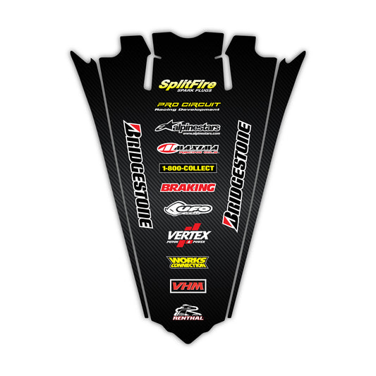 Kawasaki 2019-24 Rear Fender Mudguard Plastic & Graphics Bolt-On kit - KX 250 F - KX 450 F - KX 250 X - KX 450 XC - KX 300 - KX 450 X