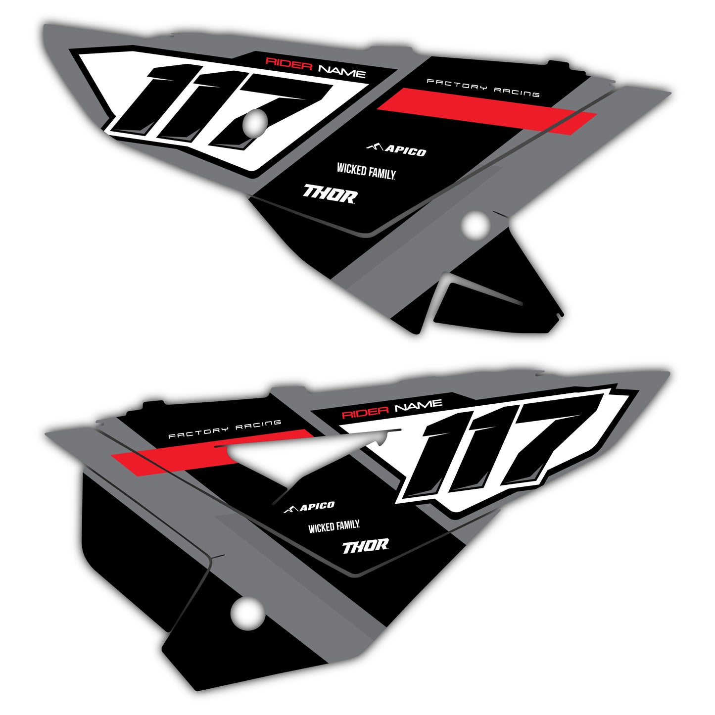 Side Number Plate Graphics Kit - Fits Honda CRF250R, CRF450R, CRF450RX, CR125, CR250
