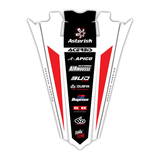 Kawasaki 2019-24 Rear Fender Mudguard Plastic & Graphics Bolt-On kit - KX 250 F - KX 450 F - KX 250 X - KX 450 XC - KX 300 - KX 450 X