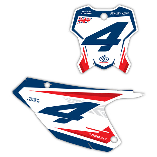 Front & Side Number Plate Graphics Kit - Fits Triumph TF 250-X, TF 450-X