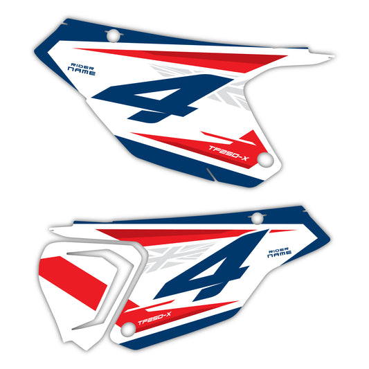 Side Number Plate Graphics Kit - Fits Triumph TF 250-X, TF 450-X